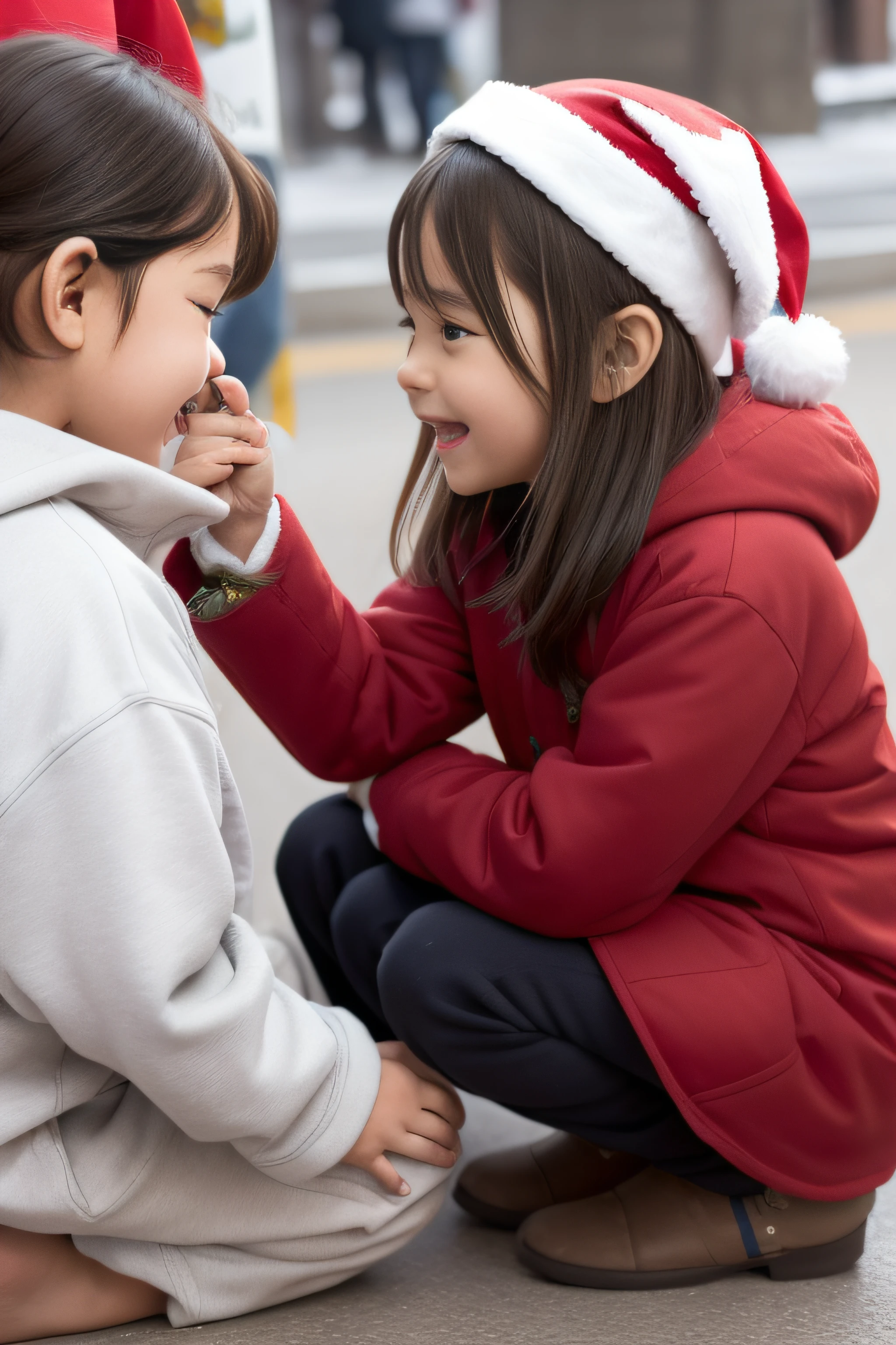 At Christmas, A ***** again gives alms to the homeless, Bums are dirty, The child's face is full of love and helping others