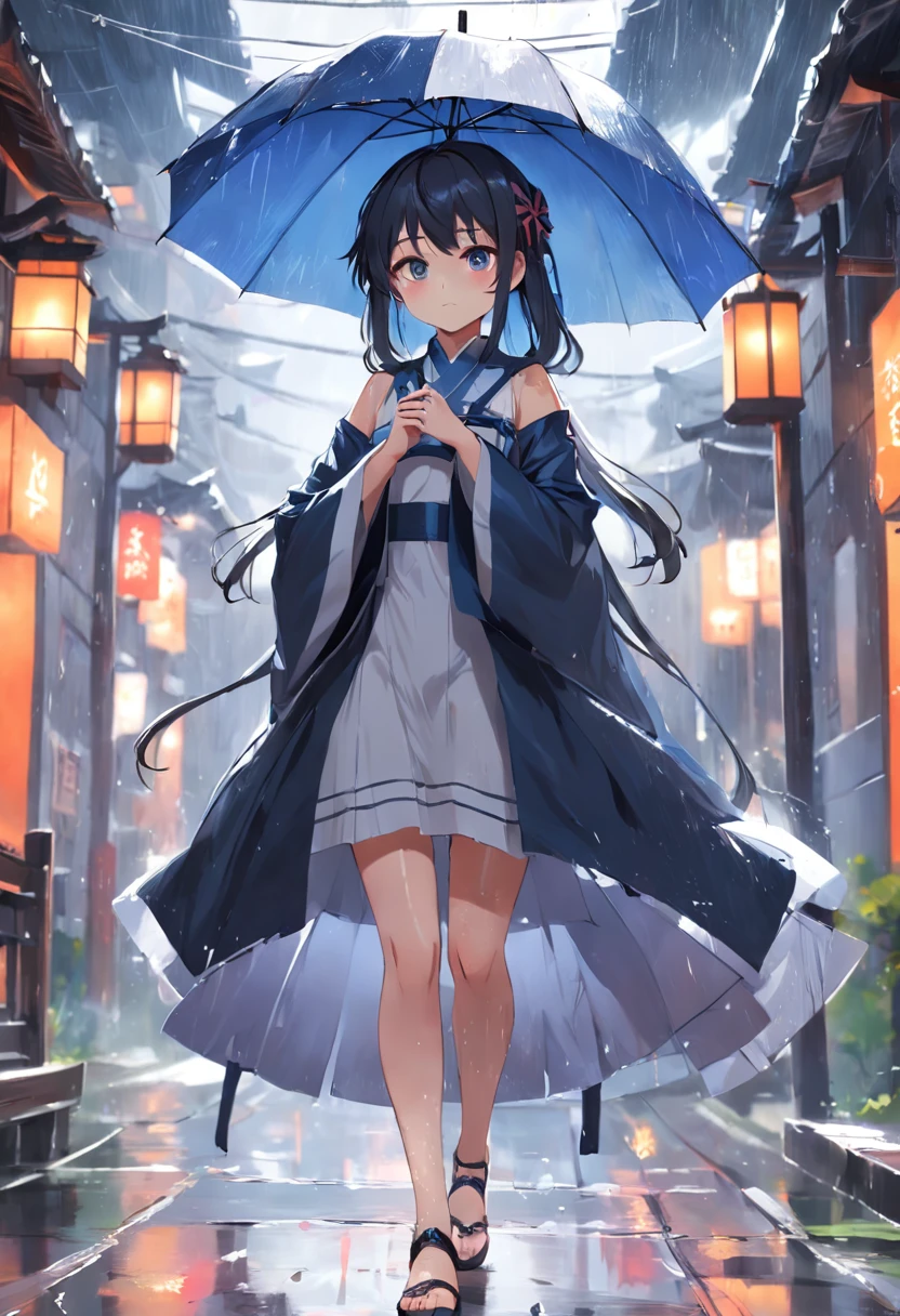 Rain protection at the eaves,Don't have an umbrella,an anime girl, guweiz on pixiv artstation, Trending on ArtStation pixiv, guweiz on artstation pixiv, anime style 4 k, Cute anime waifu in a nice dress, from arknights, Anime art wallpaper 8k, kawacy, palatial palace , a girl in hanfu