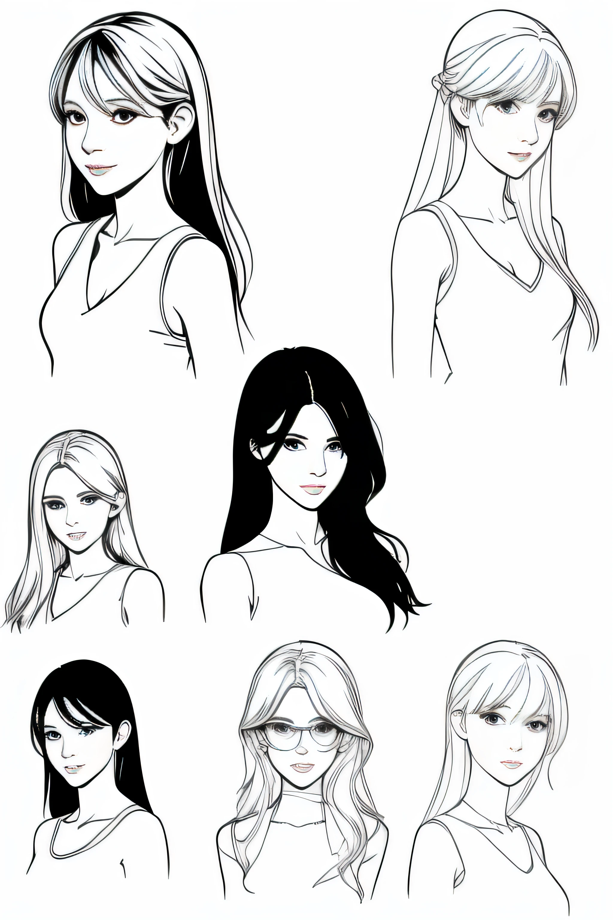 full bodyesbian, Gastelli, Ghosts and Genjia, b/w Silhouette art, full white,White background, Sketch style, (((((White background))))), Use only outlines., Line art, Clean line art, White background, Sketch style