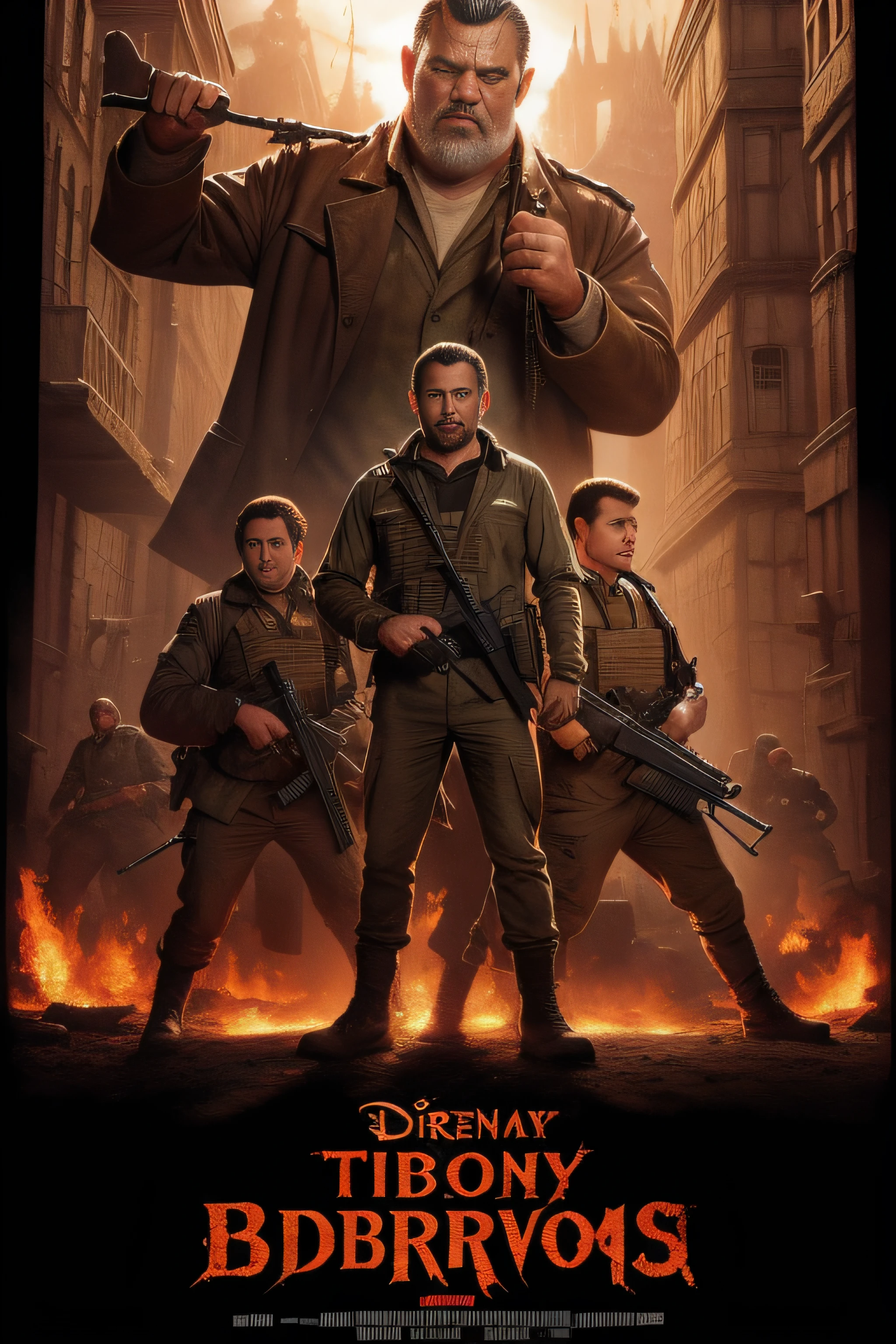 The epic Drew Struzan-style movie poster follows a notorious scientist conducting gruesome experiments in an isolated castle, Create a bunch of cannibalistic abominations, A team of commandos was sent to end his reign of terror.