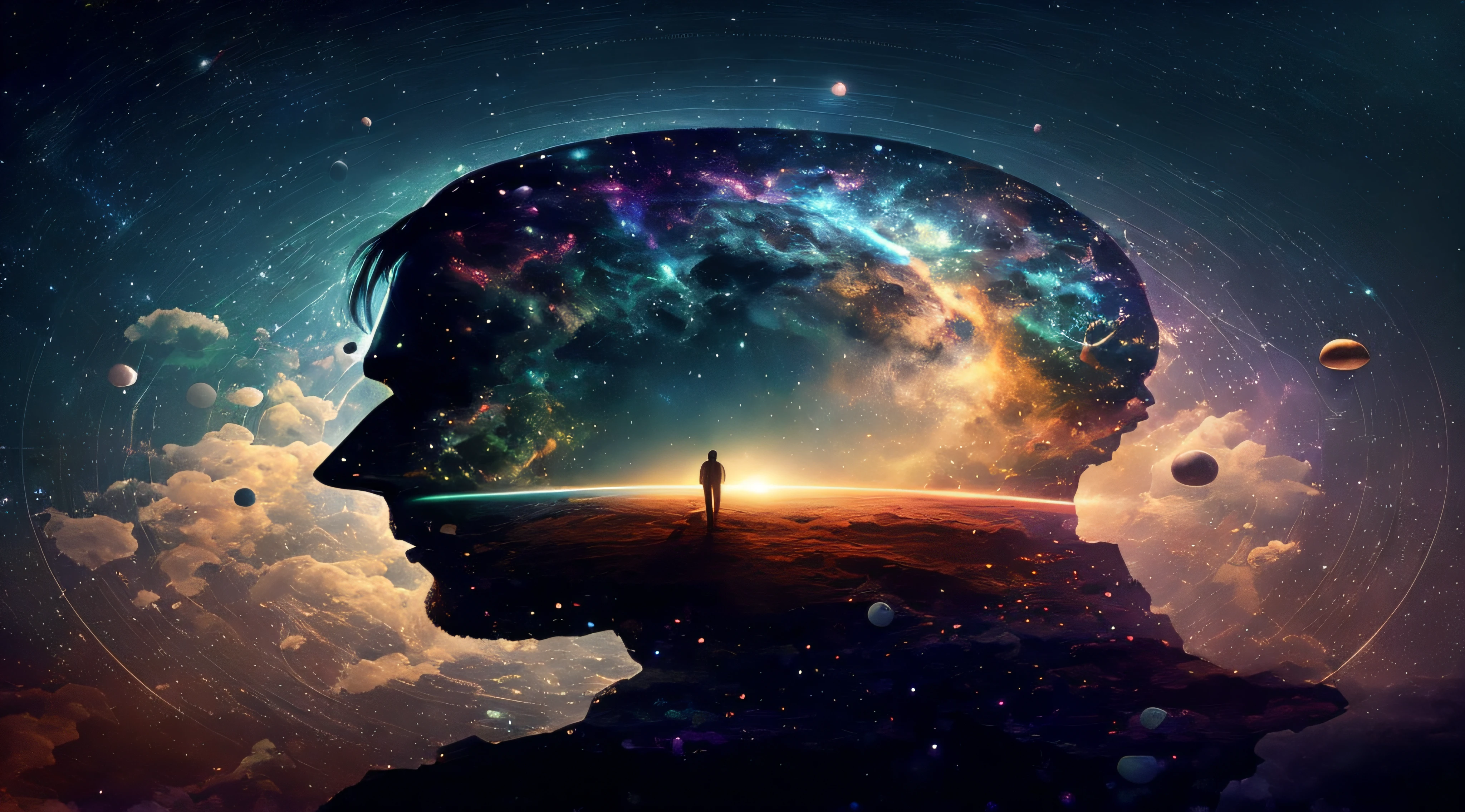 A brain absorbing the entire cosmos, cinematic landscape, by Jacek Yurka, Kelly Freas, Filip Hodas, Paul Lehr, Dan Mumford, Max Ernst, Roger Dean, Caspar David Friedrich, Barclay Shaw, Jeffrey Smith, Dan McPharlin, best, pure, ambient, creative, positive, attractive, detailed, shiny, gorgeous  film photography style, light grain, medium grain, heavy grain, <lora:FILM_PHOTOGRAPHY_STYLE:0.5> <lora:bl4ckl1ghtxl:0.5> bl4ckl1ghtxl <lora:add-detail-xl:0.7>