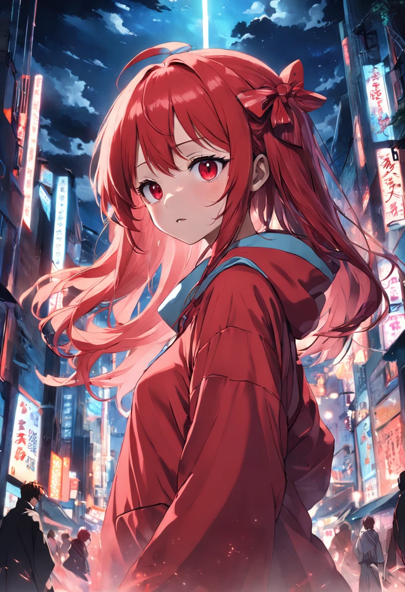Bedrooms,Red eyes, red hair,Girly pajamas,