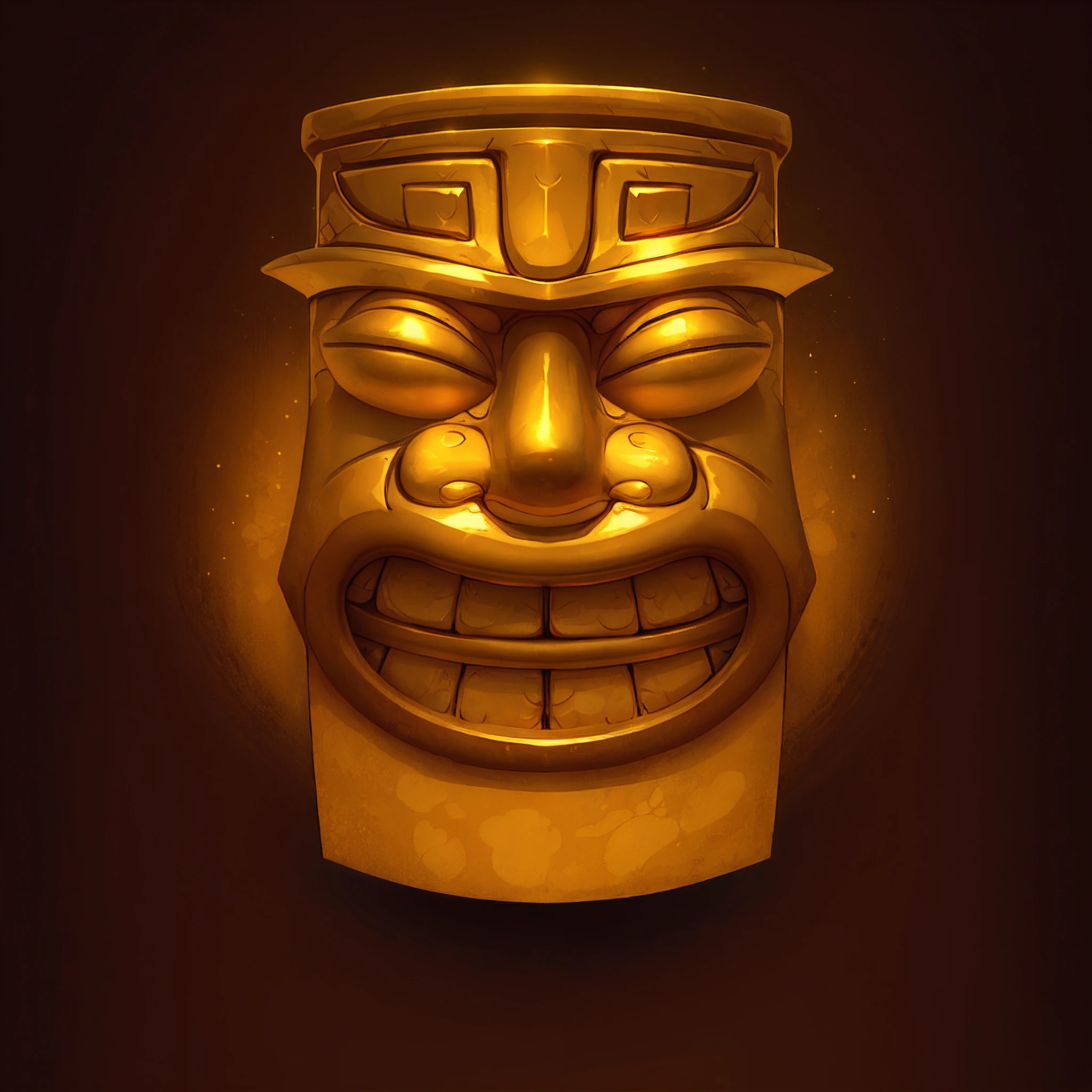 (golden colored:0.8),(amarelo:0.2),(Color:0.3),mayan style,Hawaiian Nation,gameicon,highest masterpiece,high qulity