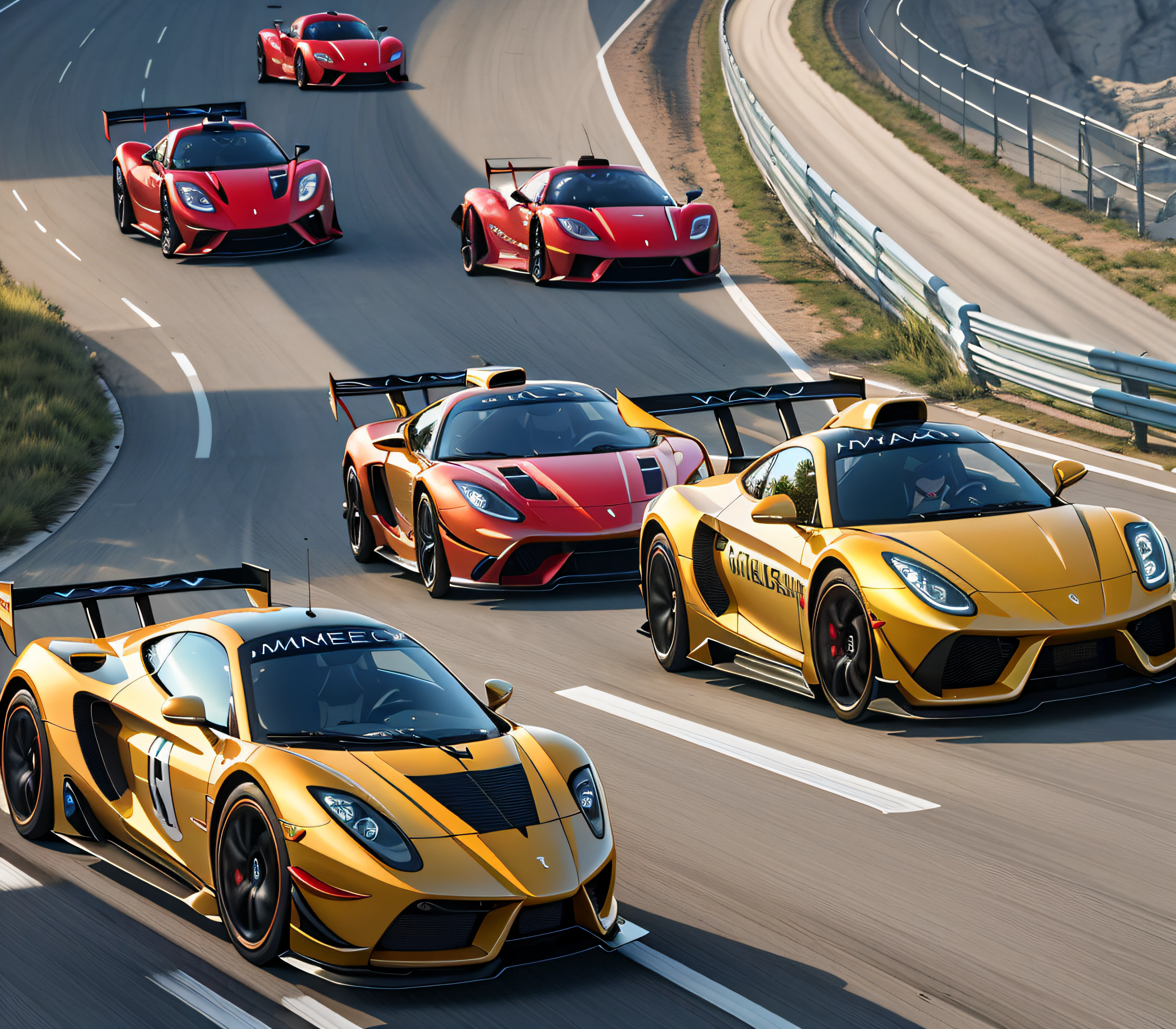 ，Helicopters flew over them, powers, CG art, new ai race, massive vertical grand prix race, Many exotic cars, Game CG, ethnicity, ultra realistic”, hyperrealistic”, octane cgsociety, realistic cars, inspired by Harry Haenigsen, 2020 video game screenshot, Ultra-realistic graphics，surrealism, Verism, Chiaroscuro, Cinematic lighting, Ray tracing, reflective light, From above, Satellite image, hyper HD, retinas, Masterpiece, ccurate, Super detail, High details, High quality, Award-Awarded, Best quality, A high resolution, 8K，Big look up，High-altitude view，black hair, hair bobbles, wince, longeyelashes, solid circle eyes, fake animal ears, light smile, ear blush, fang, Surrealism, drop shadow, anaglyph, stereogram, tachi-e, pov, atmospheric perspective, cinematic lighting, chiaroscuro, motion blur, ray tracing, 8k, super detail, ccurate, best quality