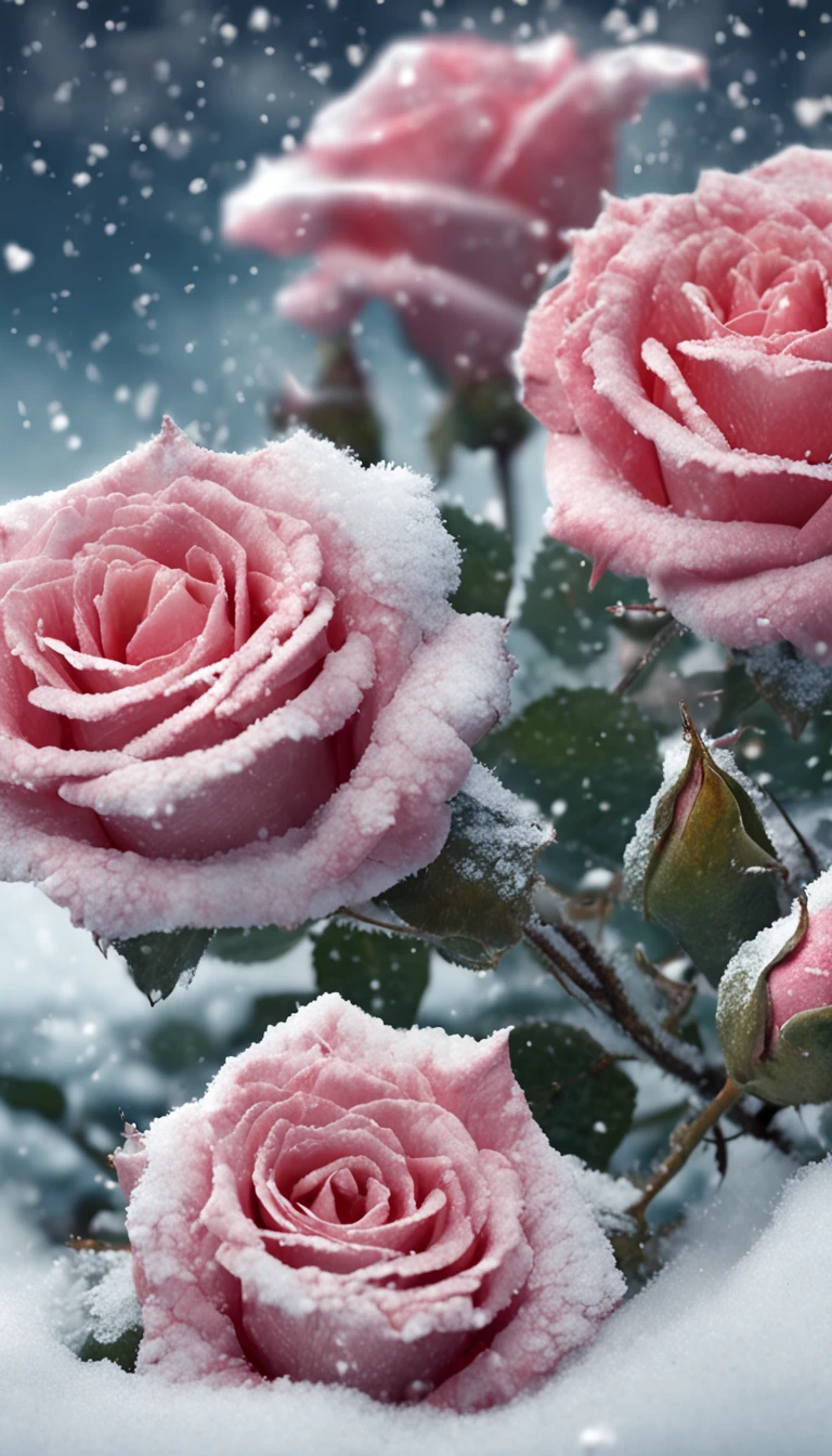 Two roses that are in the snow on the ground, rosas brancas e azuis, papel de parede bonito do iphone, pintura digital bonita, wallpaper mobile, pintura digital elegante, papel de parede do telefone hd, wallpaper mobile, papel de parede do telefone hd, Roses, papel de parede do telefone, bela arte digital, linda arte digital linda, lindo pintura digital, papel de parede bonito, arte digital muito bonita, realistic flowers oil painting