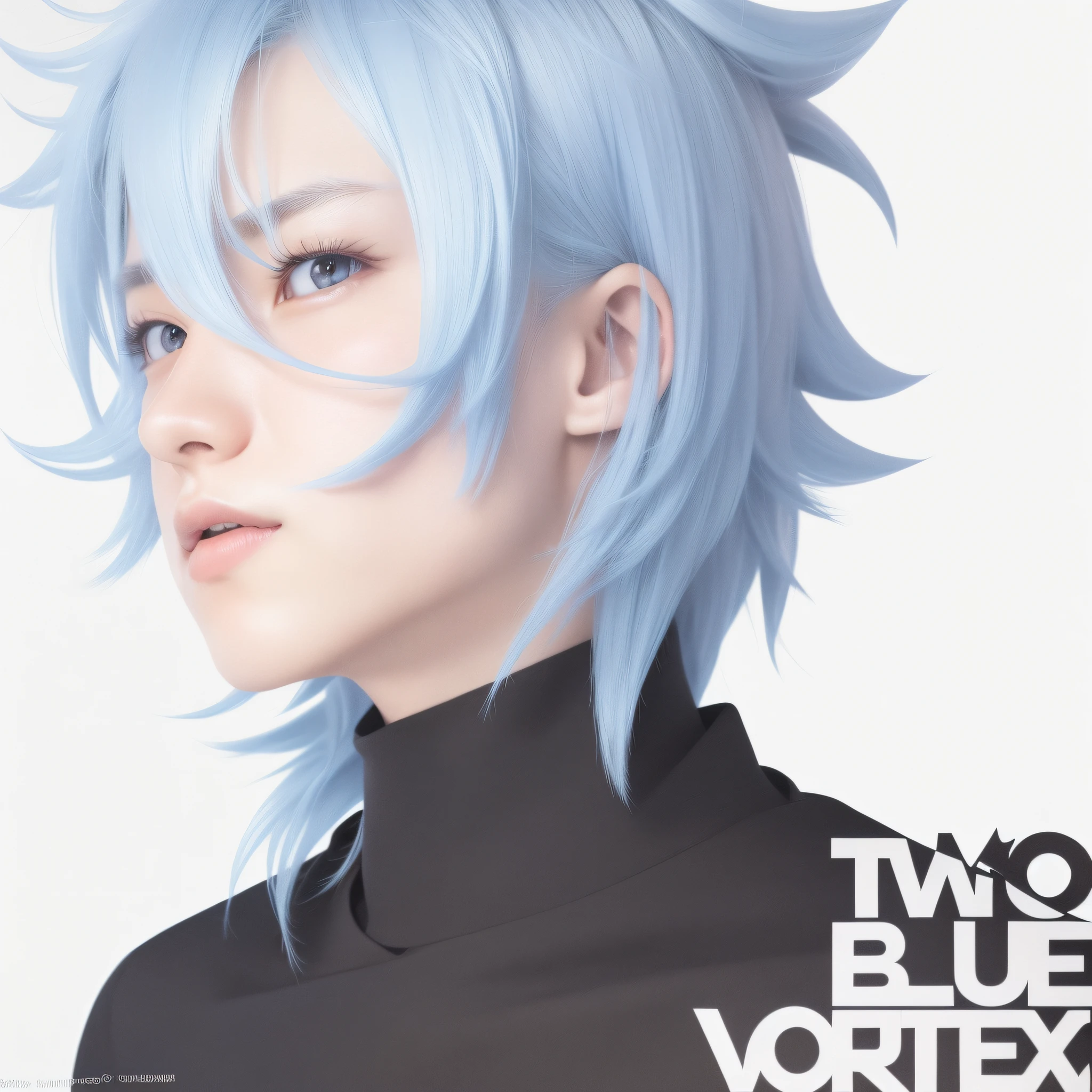 He's name is Mitsuki. He is a men. He is 30 years old. Handsome front portrait with a full head of hair, featuring pale white skin, striking yellow eyes, and sharp, realistic hair."