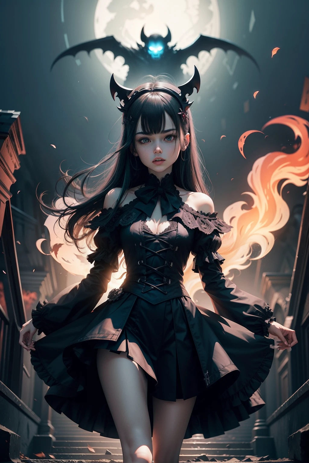 (dark skin), (demon horns), large breasts,
Immortal temptation takes over my mind
Condemned
Fallen weak on my knees, summon the strength
Of mayhem
I am the storm that is approaching
Provoking black clouds in isolation
I am reclaimer of my name
Born in flames, I have been blessed
My family crest is a demon of death
Forsakened, I am awakened
A phoenix's ash in dark divine
Descending misery
Destiny chasing time
Inherit the nightmare, surrounded by fate
Can't run away
Keep walking the line between the light
Led astray
Through vacant halls I won't surrend5r
The truth rev5aled in eyes of ember
We fight through fire and ice forever
Two souls once lost, and now they remember
I am the storm that is approaching
Provoking black clouds and isolation
I am reclaimer of my name
Born in flames, I have been blessed
My family crest is a demon of death
Forsakened, I am awakened
A phoenix's ash in dark divine
Descending misery
Destiny chasing time
Disappear into the night
Lost shadows left behind
Obsession's pulling me
Fading, I've come to take what's mine
Lurking in the shadows under veil of night
Constellations of blood pirouette
Dancing through the graves of those who stand at my feet
Dreams of the black throne I keep on repeat
A derelict of darkness, summoned from the ashes
The puppetmaster congregates all the masses
Pulling strings, twisting minds as blades hit
You want this power? Then come try and take it
Beyond the tree
Fire burns
Secret love
Bloodline yearns
Dark minds embrace
Crimson joy
Does your dim heart
Heal or destroy?
Bury the light deep within
Cast aside, there's no coming home
We're burning chaos in the wind
Drifting in the ocean all alone