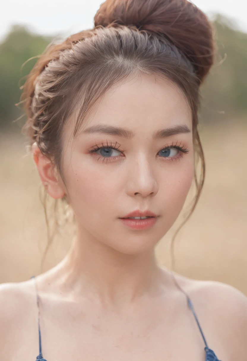 Bigchest,big assa,Lash,Blue ponytail,30-year-old girl,On the toilet,Blushing of the face,The eyes are terrified,Drunk,Painful expression,Cover your belly,with fair skin