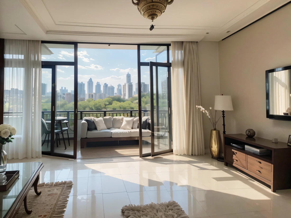 ,masterpiece, best quality,8k, ultra highres,Reallightandshadow,This superior duplex suite is a corner of paradise,Give you an unprecedented living experience。Step into the living room,Floor-to-ceiling windows offer sweeping views of nature,Sunshine pours in,Splendid warmth。The airy space design makes the whole suite full of openness,The luxurious furnishings and decorations in the interior exude unique taste。The upstairs bedroom is even more intoxicating,Soft linens and fragrant flowers create a peaceful and comfortable sleeping environment。Whether indoors or on a private terrace,You can enjoy a different lifestyle,Experience the feeling of noble and luxurious living。