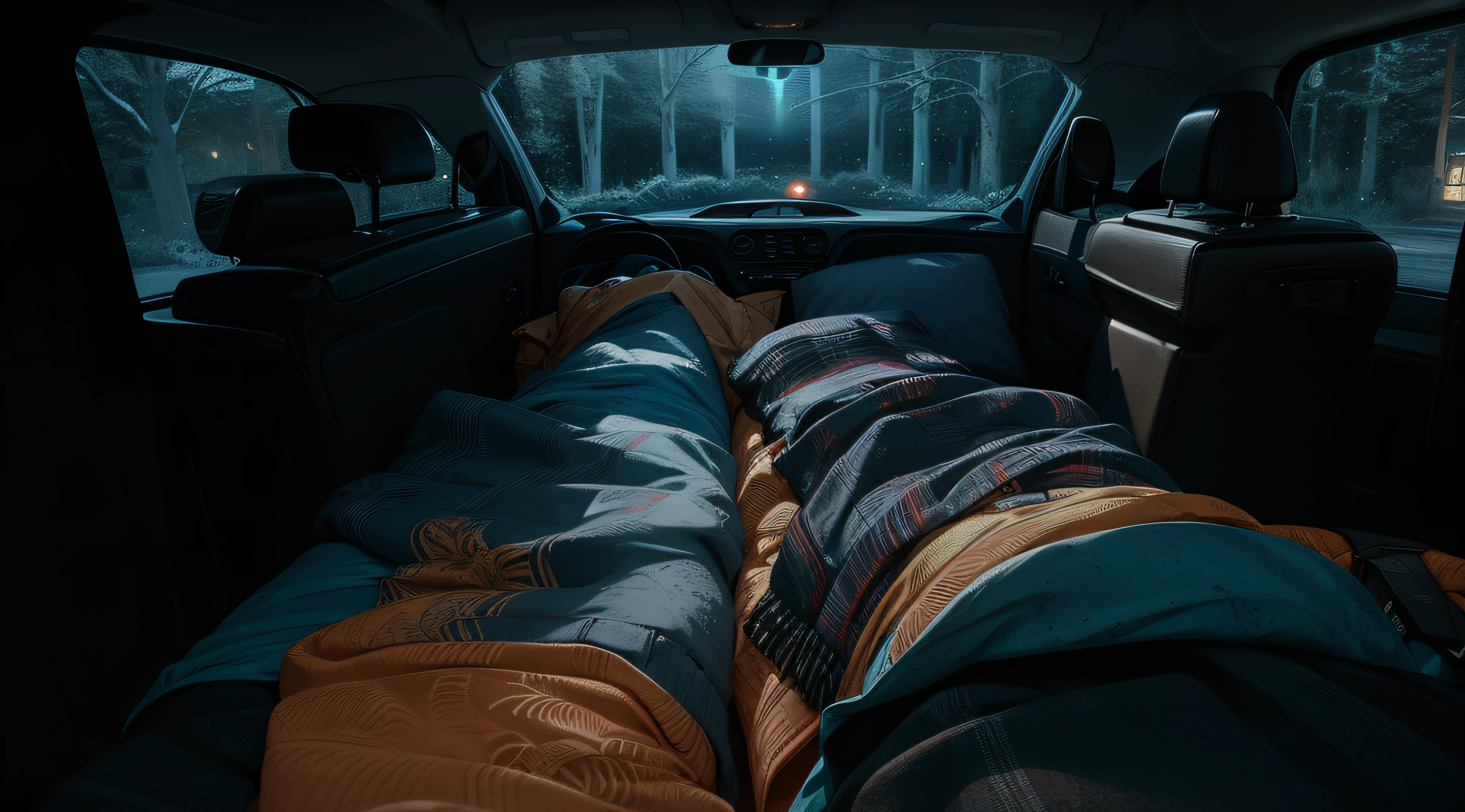 sleeping in a car at night