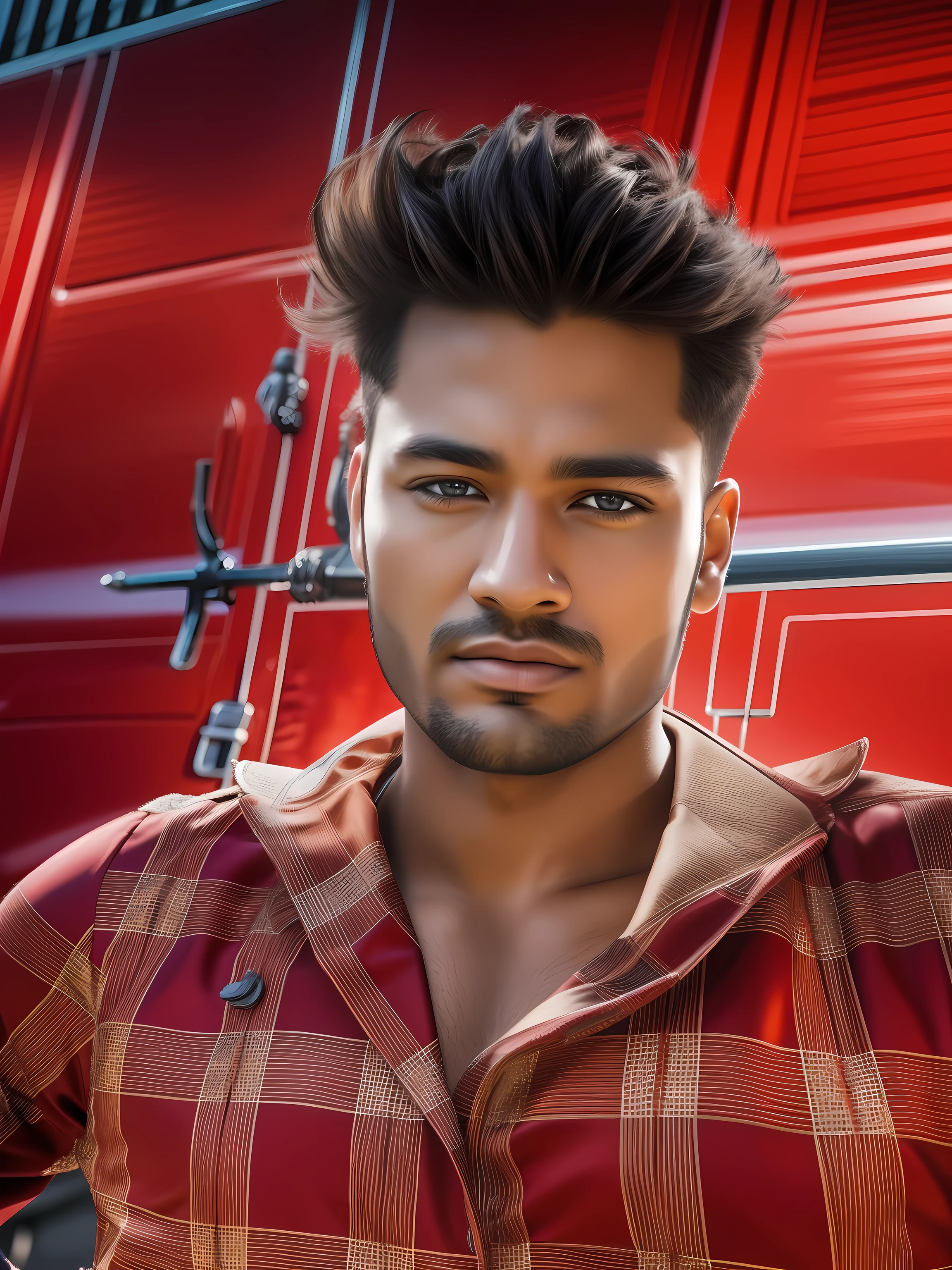 "Realistic high-definition face with intricate detailing, set against an ultra HD background."