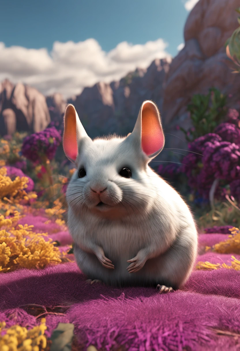 A sleeping chinchilla,hyper-high detail,3D
