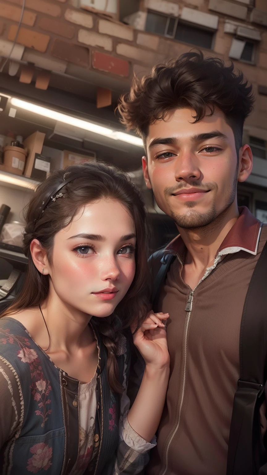 original face young couple