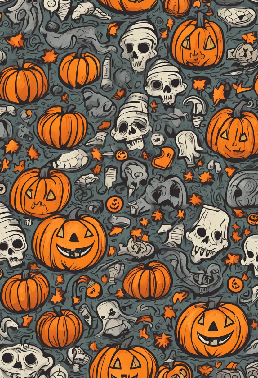 Symmetrical Halloween toon pattern style