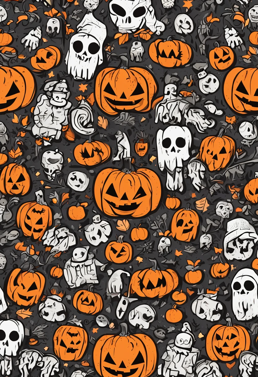 Symmetrical Halloween toon pattern style