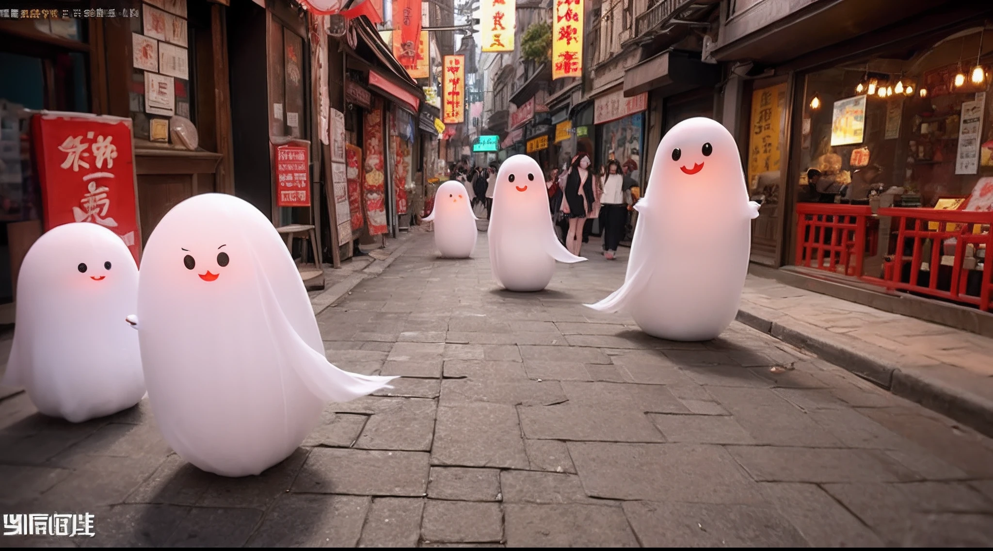 Chinese Ghost Festival，Middle Metaverse，The mysterious aura of ghosts,3 d animated movie，Disney style