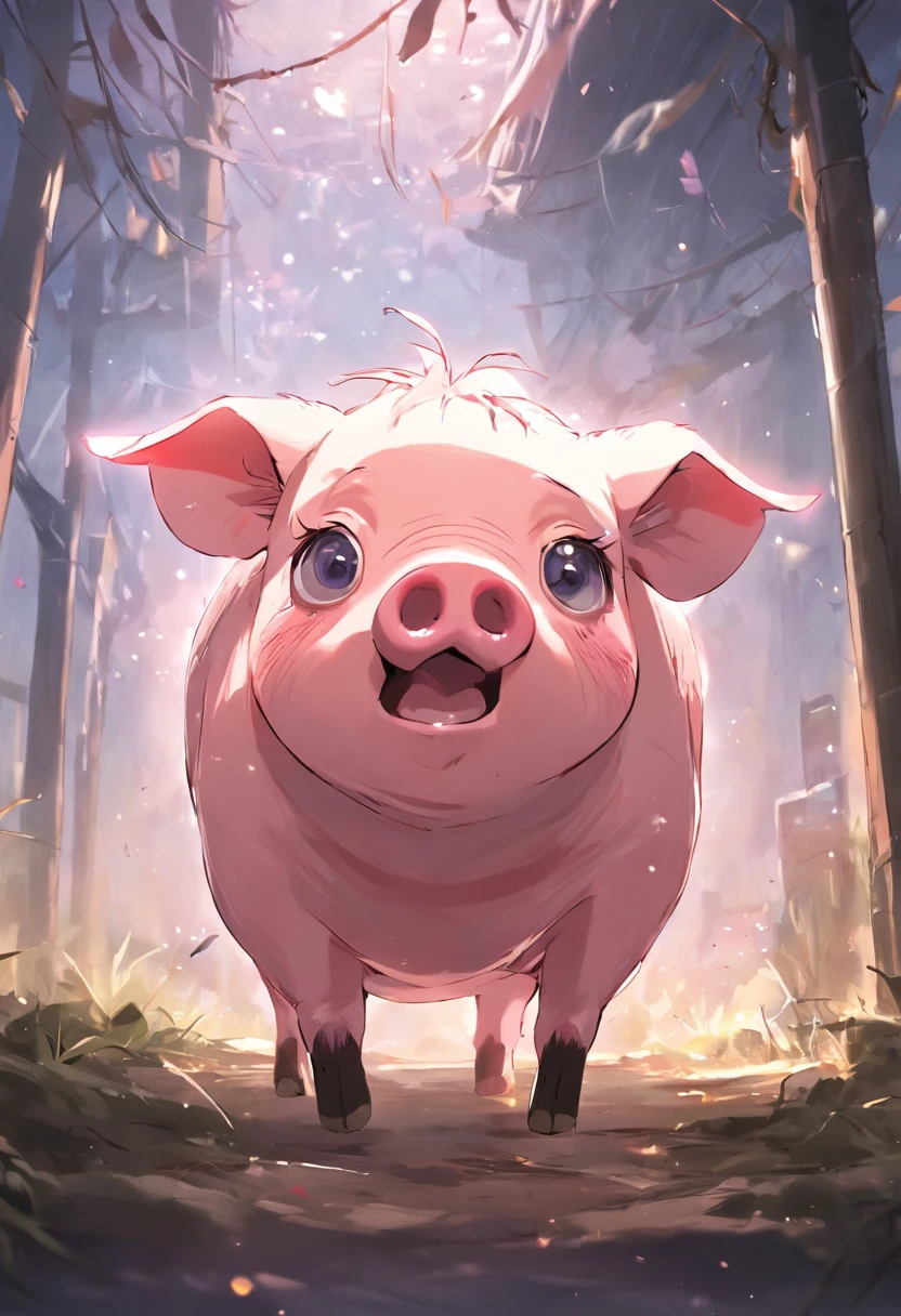 A pig,Big-eyed featherless pig,Crazy zoo style, Pig animals, pigs, Cute pig,Humorous pig