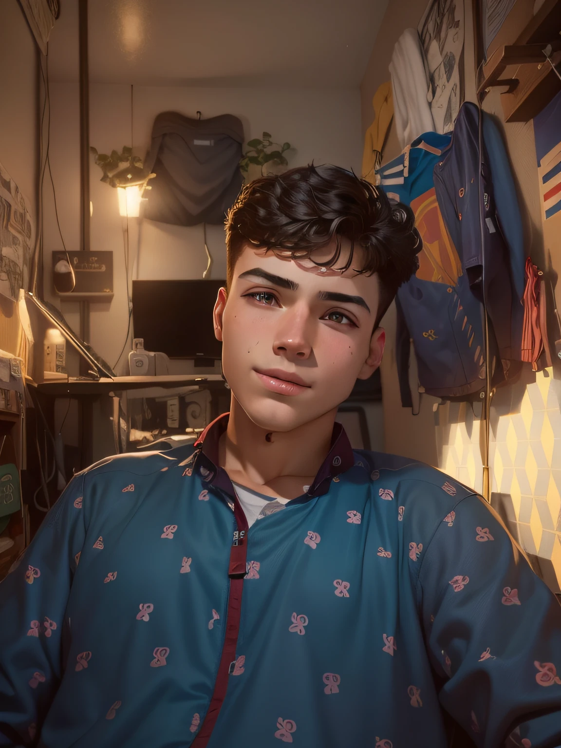 Smooth teenager boy and realistic