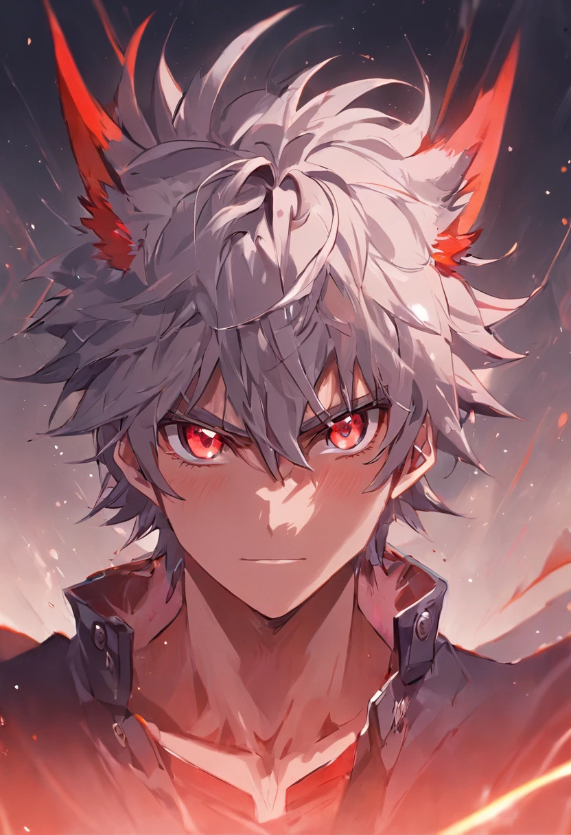 4K, high resolution, Best quality, Masterpiece, perfect colors, perfectly shaded, Perfect lighting, posted on e621, (by Chunie),, anthro, Furry art,  majestic dragon, scutes，Bicolor scales，Silvery hair，Smooth body, red color eyes, Perfect male bodyPerfect male figure, Wear men's shorts,Abs，musculature,Detailed fur, Detailed face, Perfect face, (The stands up), Detailed background, ((Bonifasko lighting)), coda, (Detailed eyes), perfect pupils