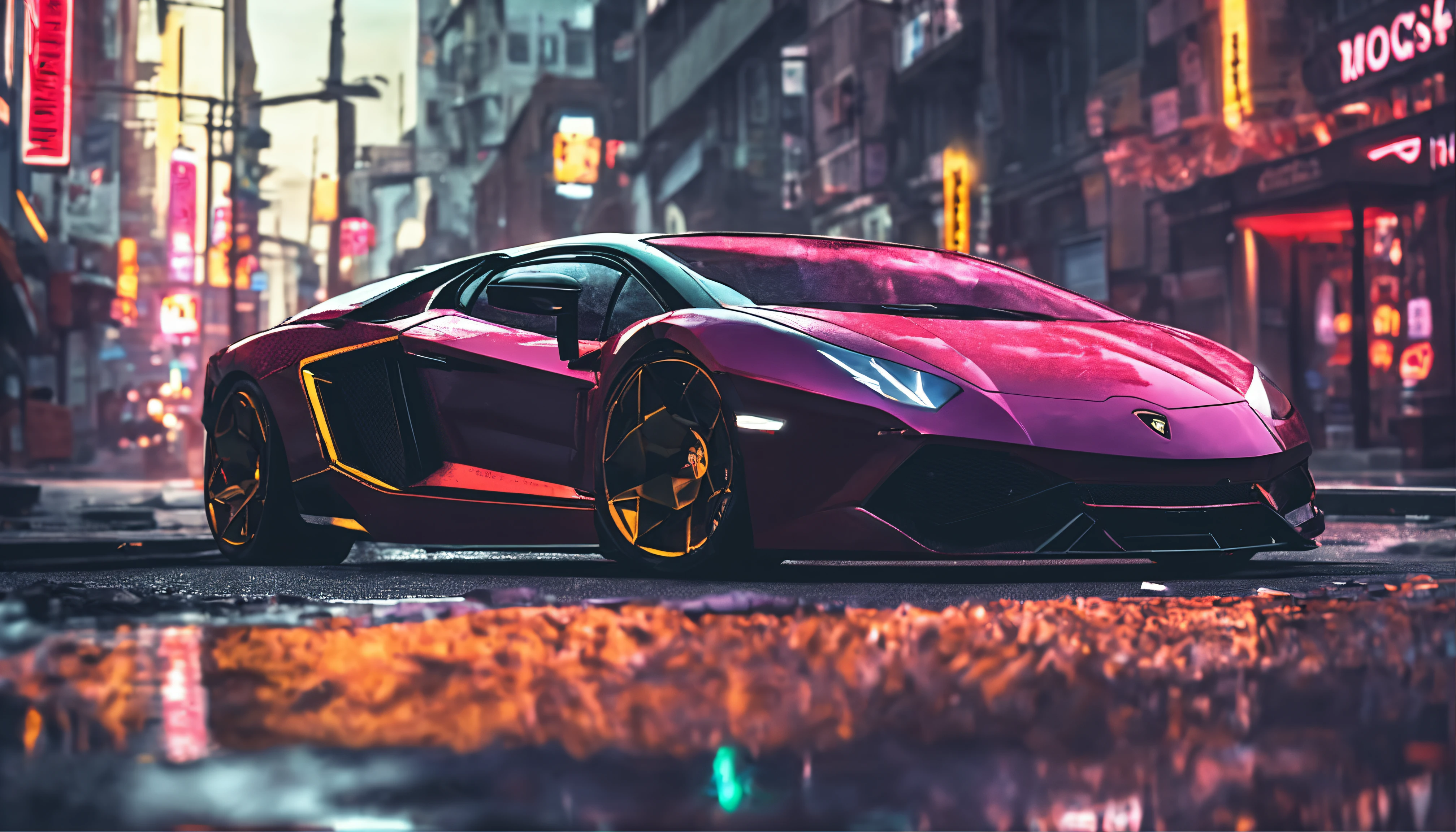 a close up of a lamborghini car parked on a city street, Next to him is a man in a suit holding a cigarette,  wallpaper mobile, cinematic poster, phone wallpaper, like matrix, motivational poster,black color lamborghini car,  money raining from the sky,cinematic 4 k wallpaper, cinematic 4k wallpaper, matrix lut, poster!!!, gta v poster style, automotive photography, cinematic matte illustration, matte digital illustration, amazing wallpaper, matte painting movie poster, gta loading screen art, desktop wallpaper 4k 16:9