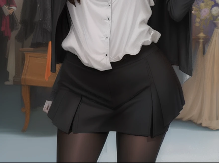 （Not visible from the waist and above，Off-camera）blackstockings，solo person，tmasterpiece