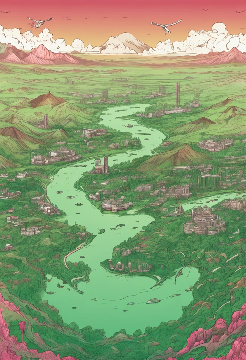 It has green mountains and green water,There is "ecological prosperity, civilization prospering.",Ecological decline is civilization decline",The picture is realistic
