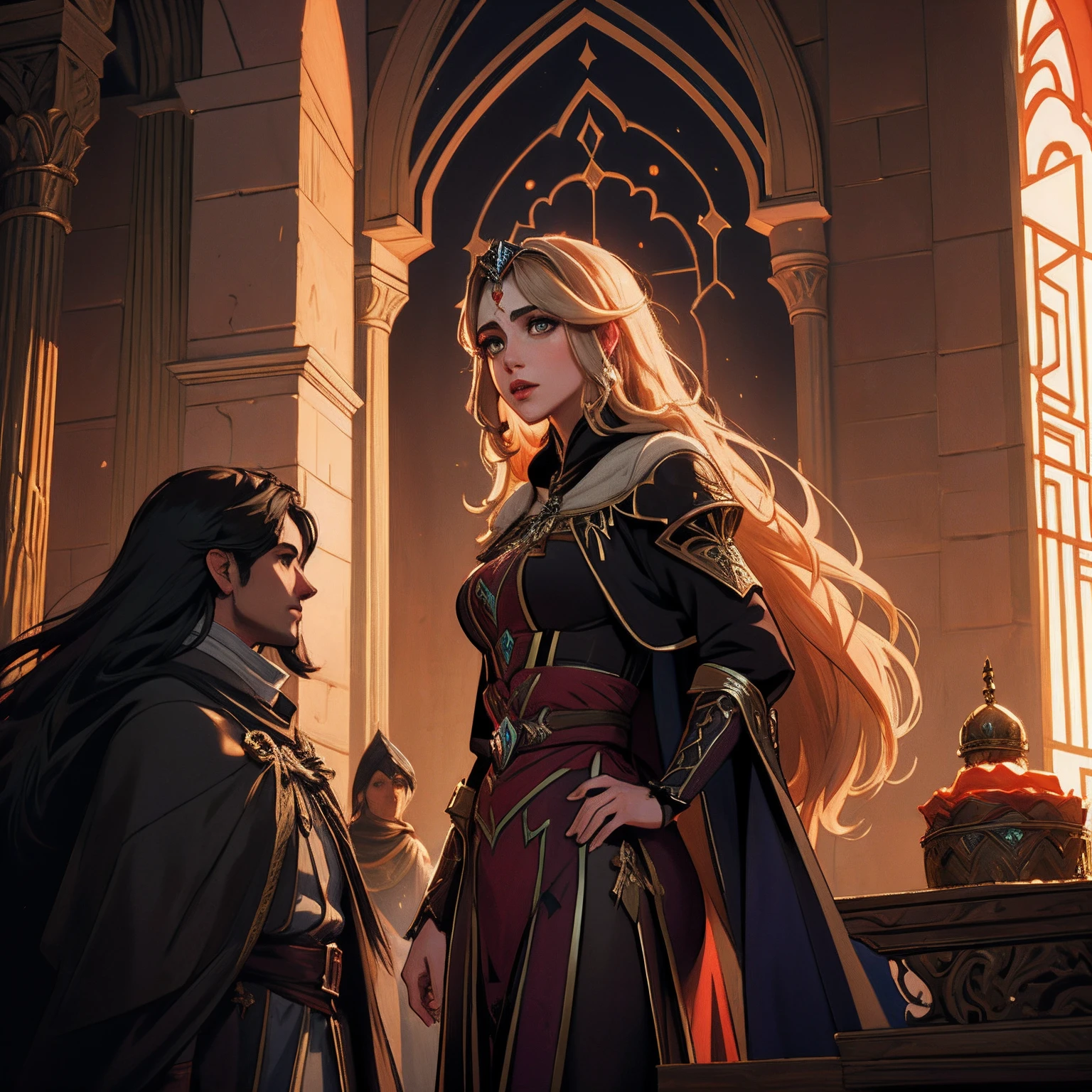 Castlevania Lord of the Shadows hyper realistic super detailed princess with her servants Moroccan caftan cutscenes scenes movie Epic Legendary