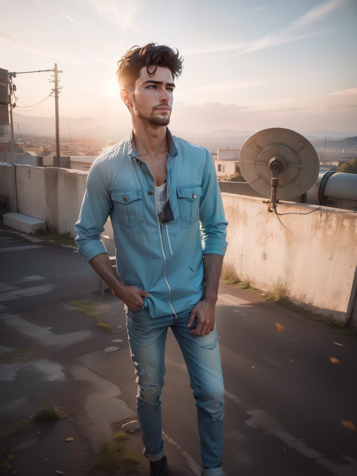 Ultra realistic hansome boy remove background and change clothes in jacket