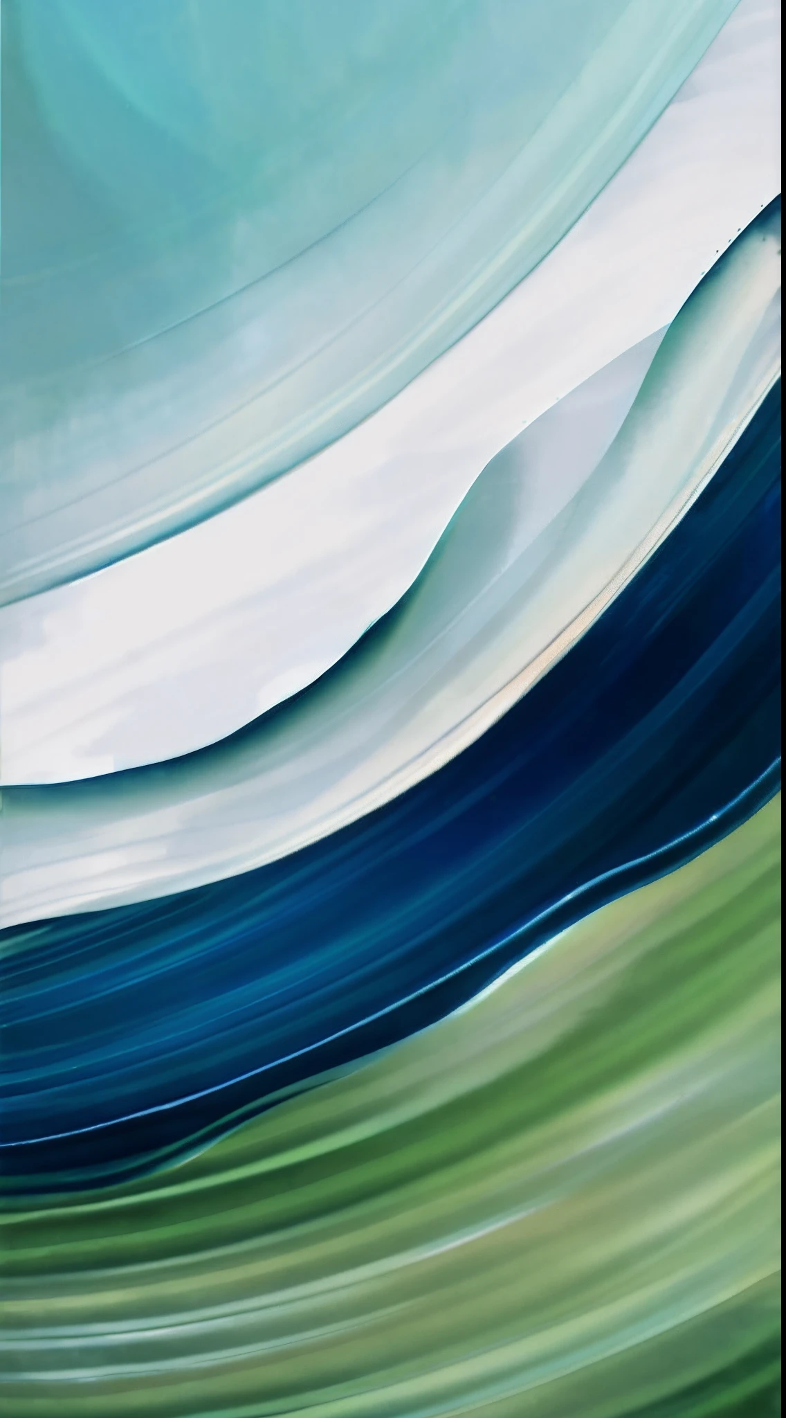 Abstract photo with green and blue wave pattern, iphone 15 background, abstract nature, 4k vertical wallpaper, 4k vertical wallpaper, 8k vertical wallpaper, 8k vertical wallpaper, abstracted, vertical wallpaper, Shades of blue and green, soft organic abstraction, iphone wallpaper, an abstract, Flowing lines, wallpaper mobile, flowing aqua silk, Soft lines，An arc is separated at one-third of the picture，Form a double color