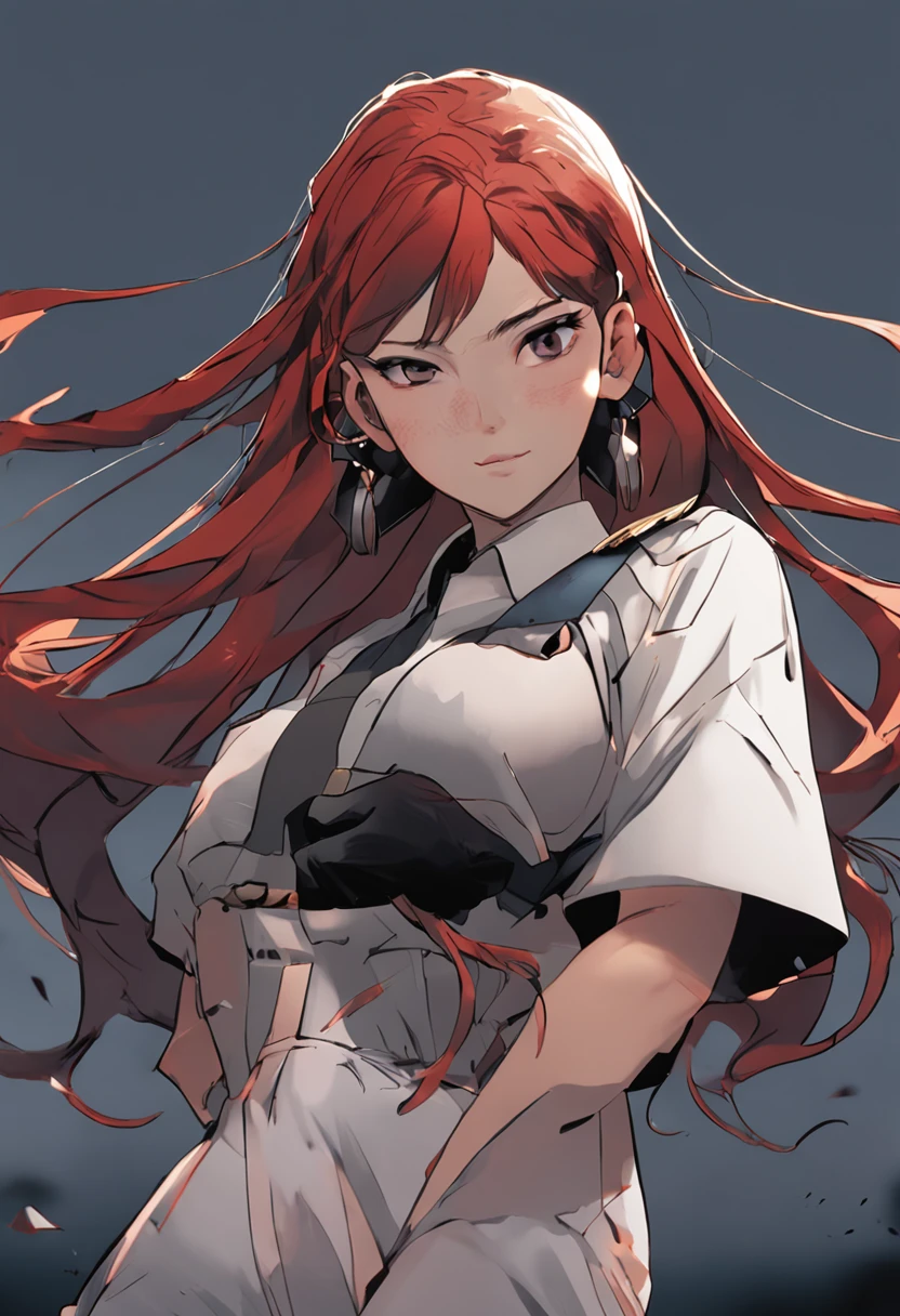 Natural red-haired woman posing for the camera, Full Body Pose, angry, enraged, Stylish hairstyle Updo, hair in a bun, straight hair, pretty face, flawless face, Thunderstorm in the background, shout, agitated, a combination of facial features of Aya Yamamoto and Tamarin Matsui, Asuka Saito and Mao Akiyama, petite body, the photo seems to have been taken by a Sony A7 III, Professional Photographer, gloomy atmosphere, edge lighting, Cinematic, candle lights, witchcraft, full-length portrait, hyper realistic, beatiful face, 8K, full-length portrait, elegant, natural lighting, sharp-focus, Very detailed face, Bright, Smooth, Bright skin, beatiful face, Smiling, Happy, 64 thousand., UHD, Beautiful soft skin, 50mm, low lighting, Dark and mysterious atmosphere, Bright skin, photo realism