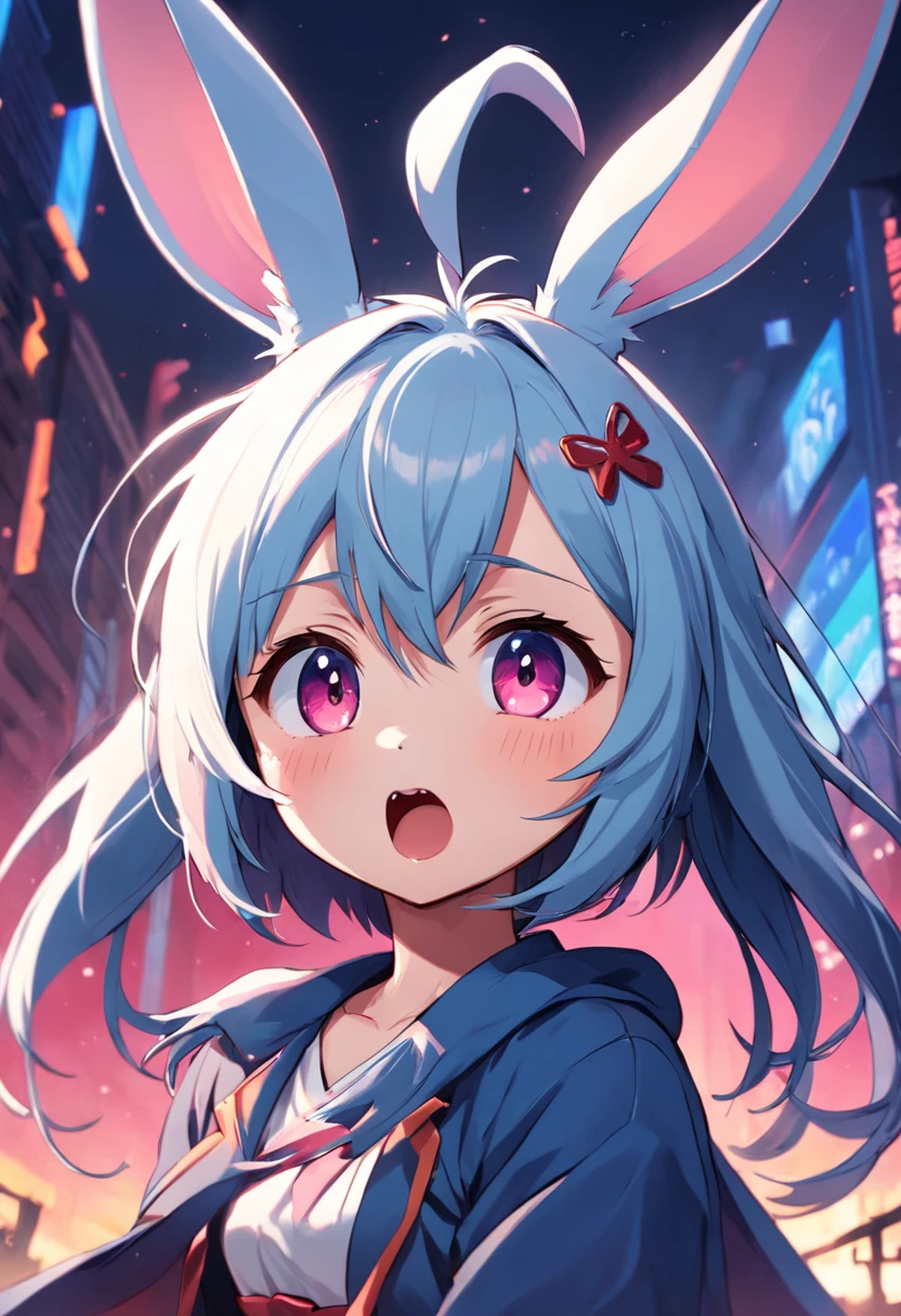 edgBunny,Cute cartoon avatar illustration,There is no gender,nothing background,Tongue stock