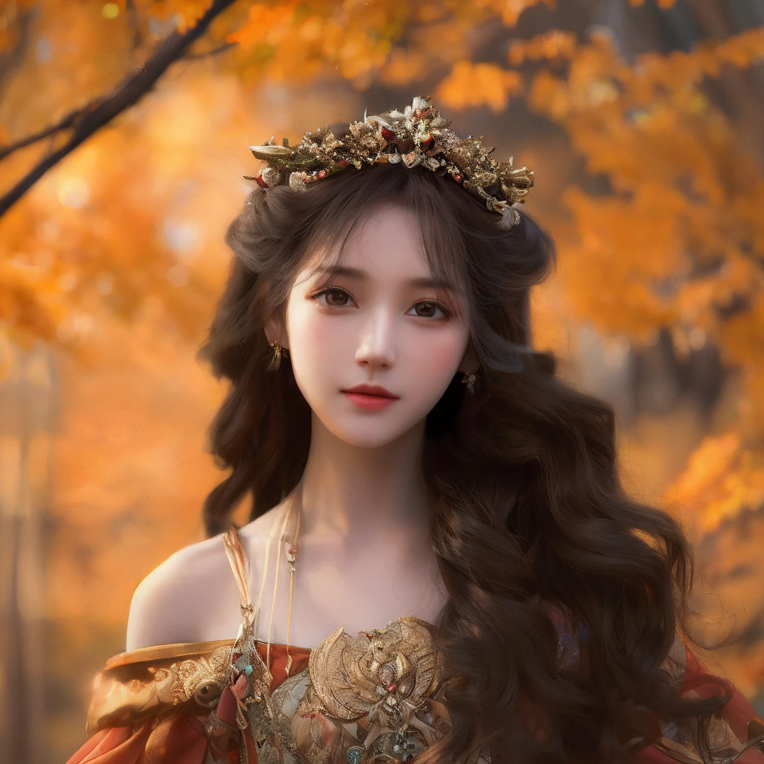 Long-haired Arad woman wearing a crown and dress, Lovely spring princess, Spring Queen, Goddess of Spring, Beautiful spring spirit, beautiful fantasy portrait, beautiful fantasy art portrait, Soft portrait shot 8 K, a beautiful fantasy empress, beautiful fantasy maiden, fantasy portrait, beautiful portrait image, Rendu portrait 8k, ((a beautiful fantasy empress)), Renaissance Spring Green