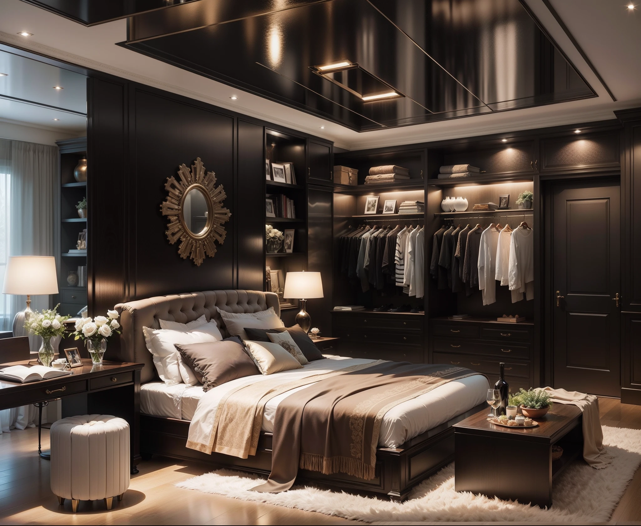 "luxurious and modern interior design with a touch of sophistication and elegance."