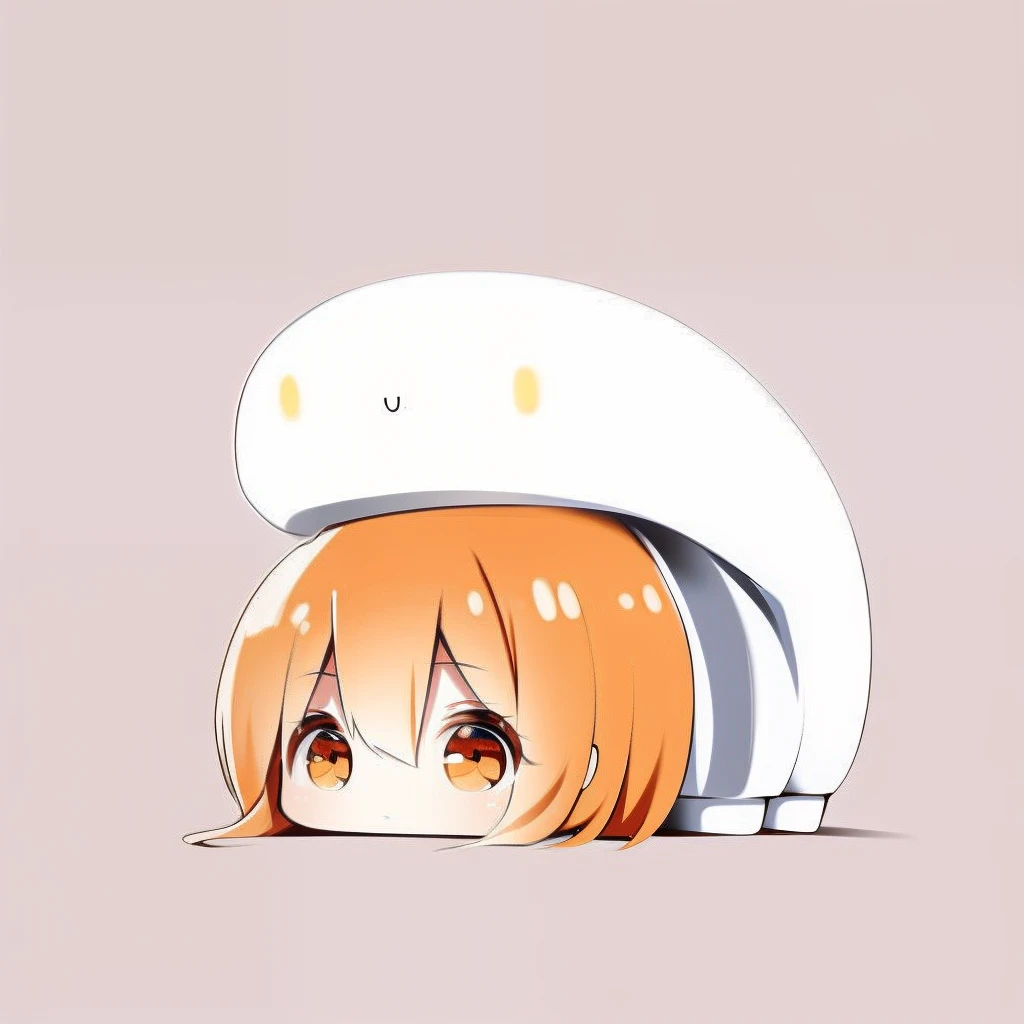 Masterpiece, Detailed, Soft lighting, Bunny Girl, Orange eyes Chibi, White background, Simple background