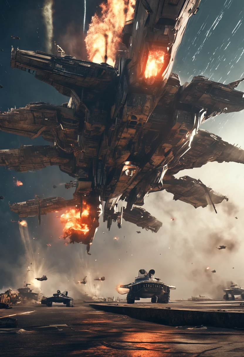 The Chinese fighter group fought fiercely with alien warships in the vast universe and suffered heavy losses