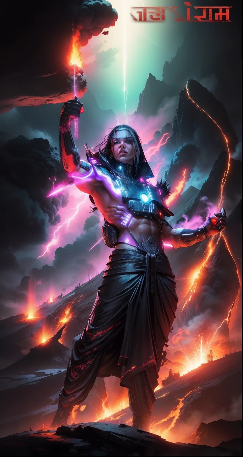 Change background cyberpunk into volcano 🌋