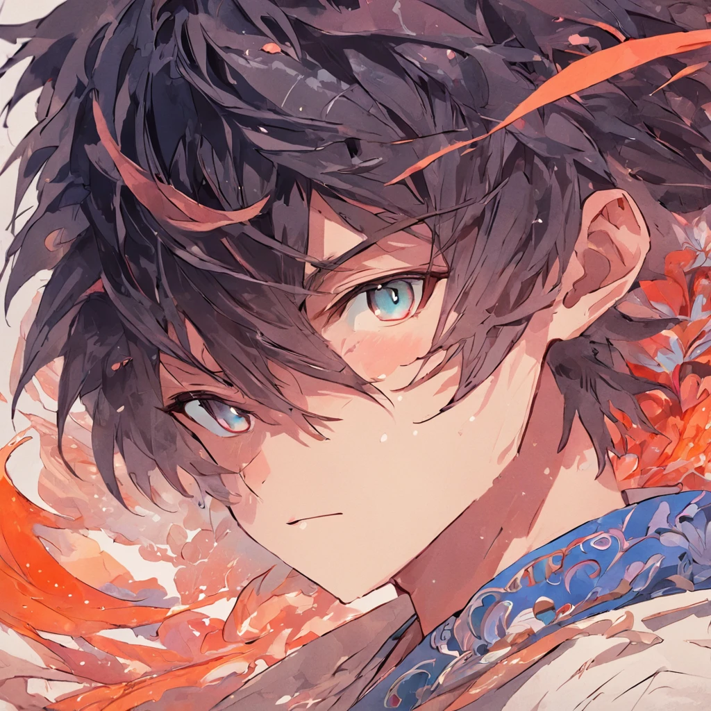 (White background:1.4),(Silhouette of a boy's head, Eyes closed, colorfull long hair, Oriental elements),(Chinese illustration:1.3,paper art:1.3, Quilted paper art:1.2),( reasonable design, Clear lines, High sharpness,Best quality, Very detailed, Masterpiece, movie light effect, 4K )