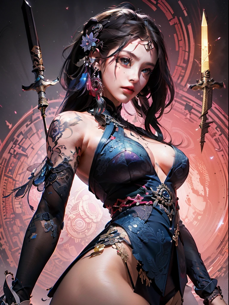 wanjian, multiple weapon (glowing weapon)
official art, unity 8k wallpaper, ultra detailed, beautiful and aesthetic, masterpiece, best quality, photorealistic, (zentangle, mandala, tangle, entangle), extreme detailed, dynamic angle, the most beautiful form of chaos, elegant, a brutalist designed, vivid colours, romanticism
zhongfenghua