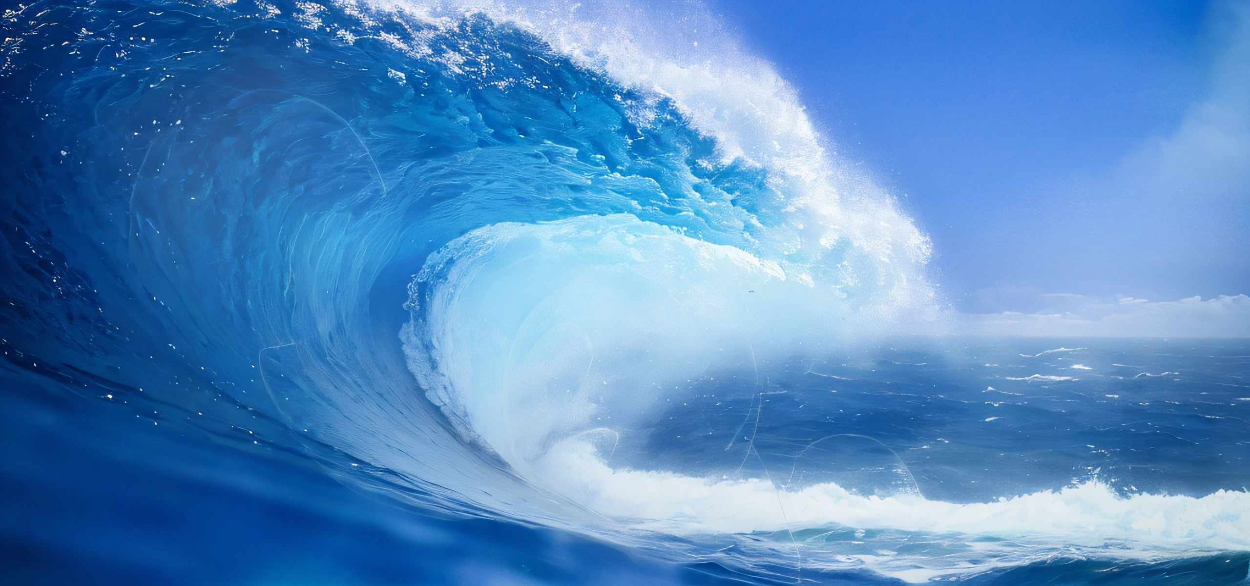 Araved view of big waves in the sea, swell sea, energy waves, wave of water particles, tube wave, swell sea, azure waves of water, wild ocean background, blue crashing waves, wave breaking, Big wave, wave, waves and particles, inside the curl of a wave, large waves, beautiful waves in sea, breathtaking wave
