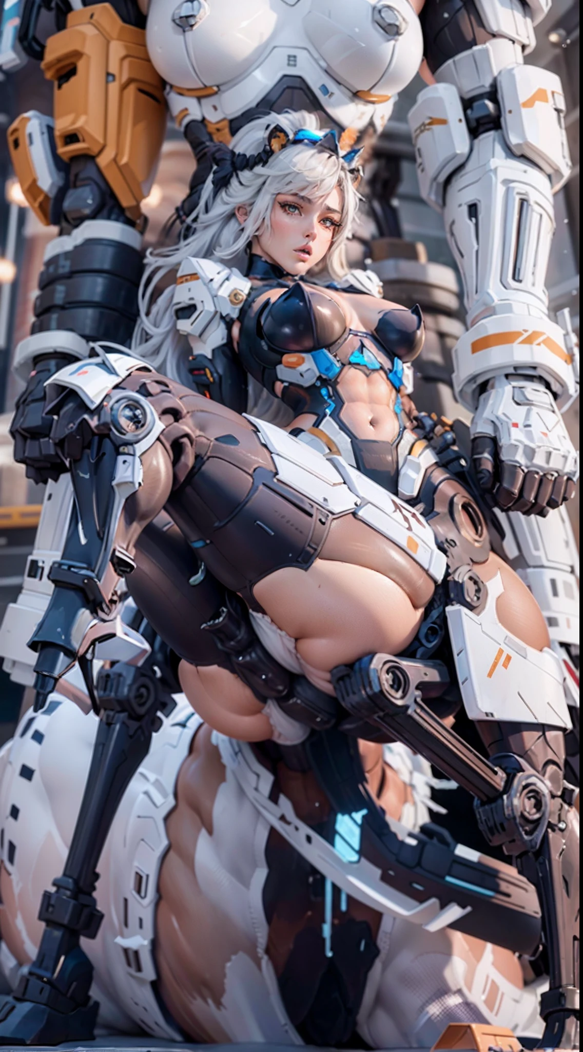 (A female centaur:1.5),She is both(Female: Centaur, half human, half horse, half horse, half horse:1.5),It is also a female Yingzhao。She blends both images,The first is:((The head of the horse/neck/Shoulder these parts,Replaced with a beautiful female human upper body):9.9),'s(Female, half-centaur, half-human, half-horse, half-human:1.5),The second is:((The head of the horse/neck/lower back/hason/gluteal/Shijo Thigh Female Embodiment):9.9),'s(Seamless chimera of a female half-horse with a beauty:9.9),(It's like a chimera of a female human and a half-horse costume:9.9),This chimerism is based on a strong future(Technologie:1.5)above。The ultra-wide-angle lens captures the image of her beautiful and ethereal wings on the ionosphere launching a super-high-speed charge and leaping。Her front half is distinctly feminine,Tall sexy body,possessed(K cup giant coconut tit chest:9.9),Has(Narrowed small brute waist 5.5)、Butterfly cross、(Long legs:9.9),The embedded interface of the bent female metamorphosis part of the back half of the body is at the hip position of the front half of the body。(The horse-shaped, half-horse torso form of her back body is completely female humanization9.9)。Translucent fluid flowing from the(Narrowed sternum 5.5)The upper end begins to embed the chest cavity of a woman in the shape of a bent dog style at the back of the beautiful woman's body/lower back/Ventral transverse。Then there are the sexy beauty's upright hips,(Her entire body has been completely female and replaced by a female body:9.9),Including the half-horse part。Mechanized armor covers the legs with knee-shaped anti-joints and feet,And these parts are highly anthropomorphic,This makes her legs graceful and slender,Her four horse legs exploded in length proportions and was slender and toned,Under the legs are skinny white feet dressed in Skyscraper Heels,Use Midjourney's advanced stroke tools and color palettes, as well as texture packs, model packs, and texture tools,Concentration,Include