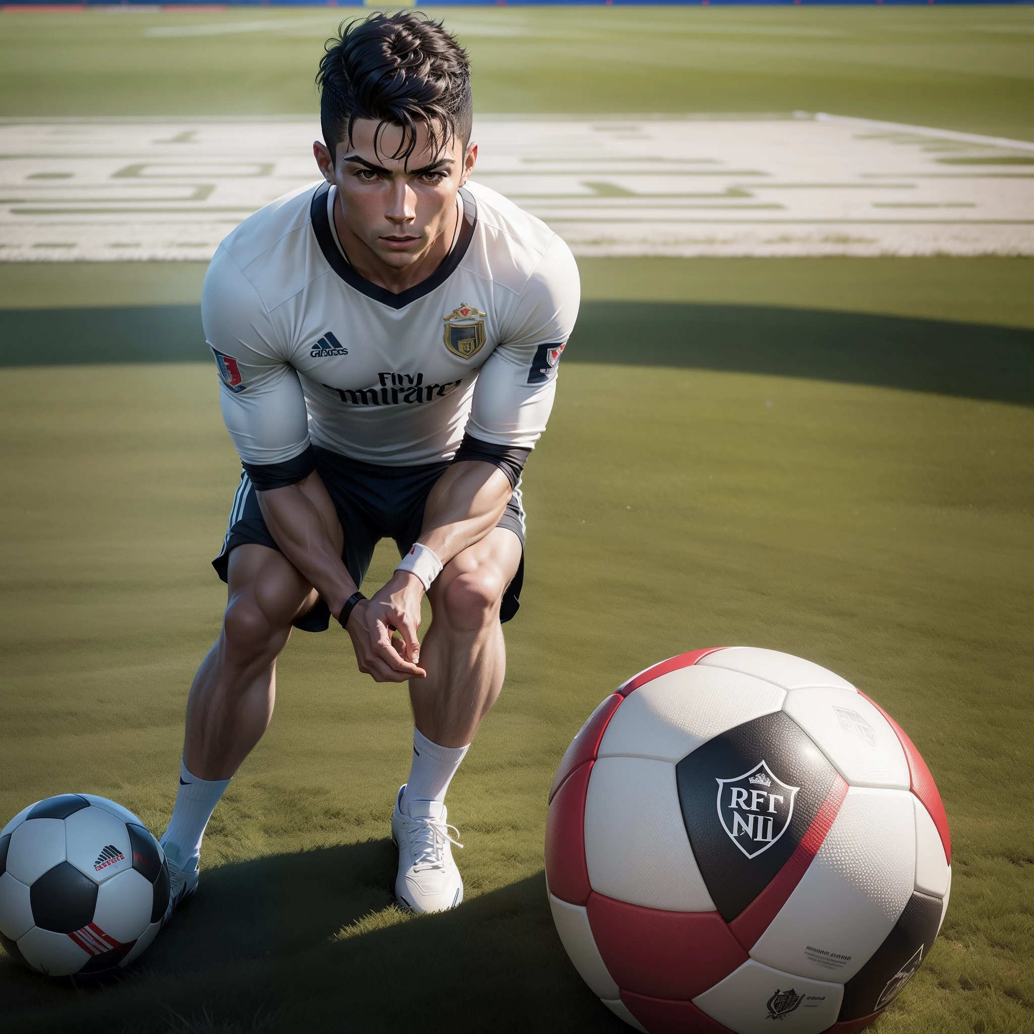 Cristiano ronaldo image on football ground without