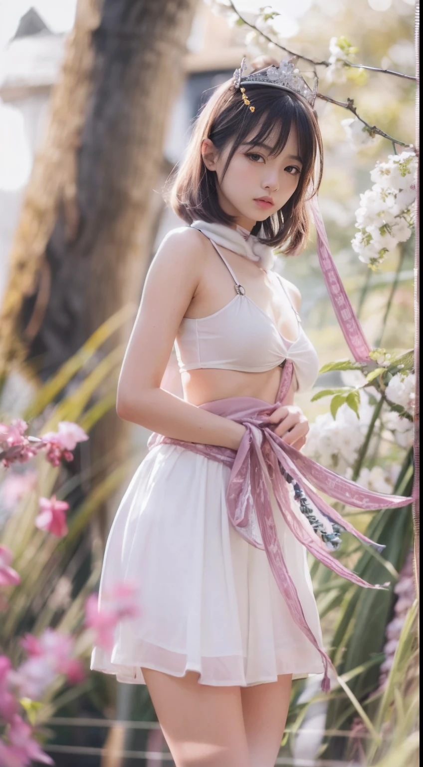 (Super masterpiece、Ultra-realistic、An ultra-high picture quality、超A high resolution、Raw photography、ultra hi definition photo、Super Sharp Focus)、((goddes、mistic、appearance))、a japanese beauty woman、18year old、(Super beautiful idol face、二重まぶた、short-hair、beautidful eyes、Super perfect proportions、Beautiful skin、Beautiful chest、Toned waist、thin arm、Thin leg)