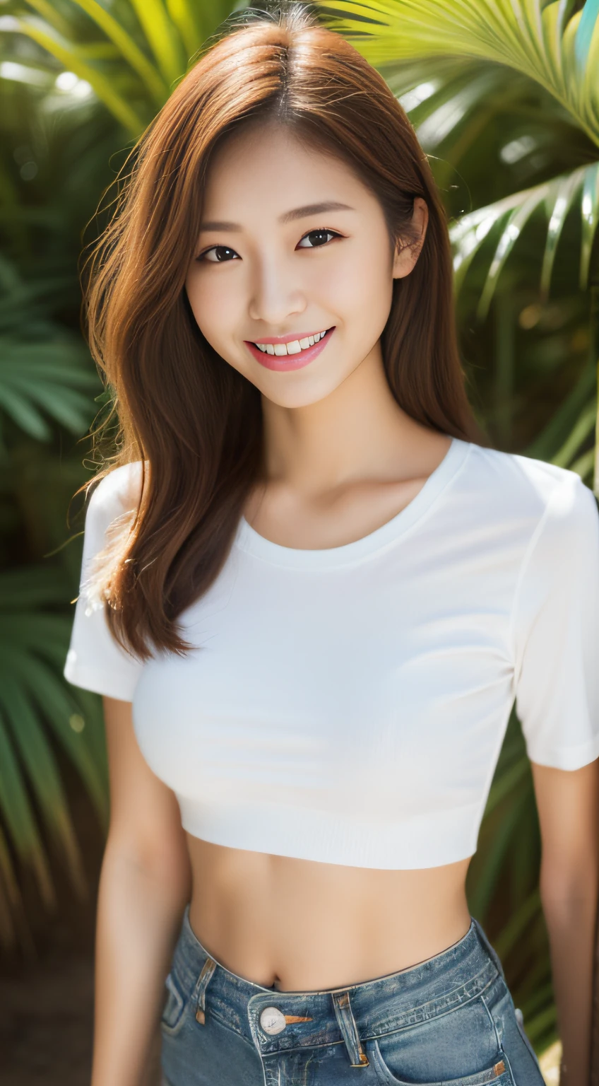 ((Best Masterpiece)), ((High quality)), ((Real)), ((8K)) ((2 beautiful girls)) ,((White T-shirt and skinny jeans)), japanes, 30 years old, 2 Beauty, Slender, sony slr photography, looking at the camera in, Cute, Swimwear, Nature, Real, posing on a, Super high quality, Photography, good friends, Big Beauty, Little beauty, Sun umbrella, String Bun, String bra, One person has two, , Moles under eyes, Moles around the mouth ((Large breasts)) ,Cowboy shot,((Smile)) ((Bob the elf)) ((bronze hair)), Cowboy shot,(In the park),((Running) ((Sweat)) ((plump))