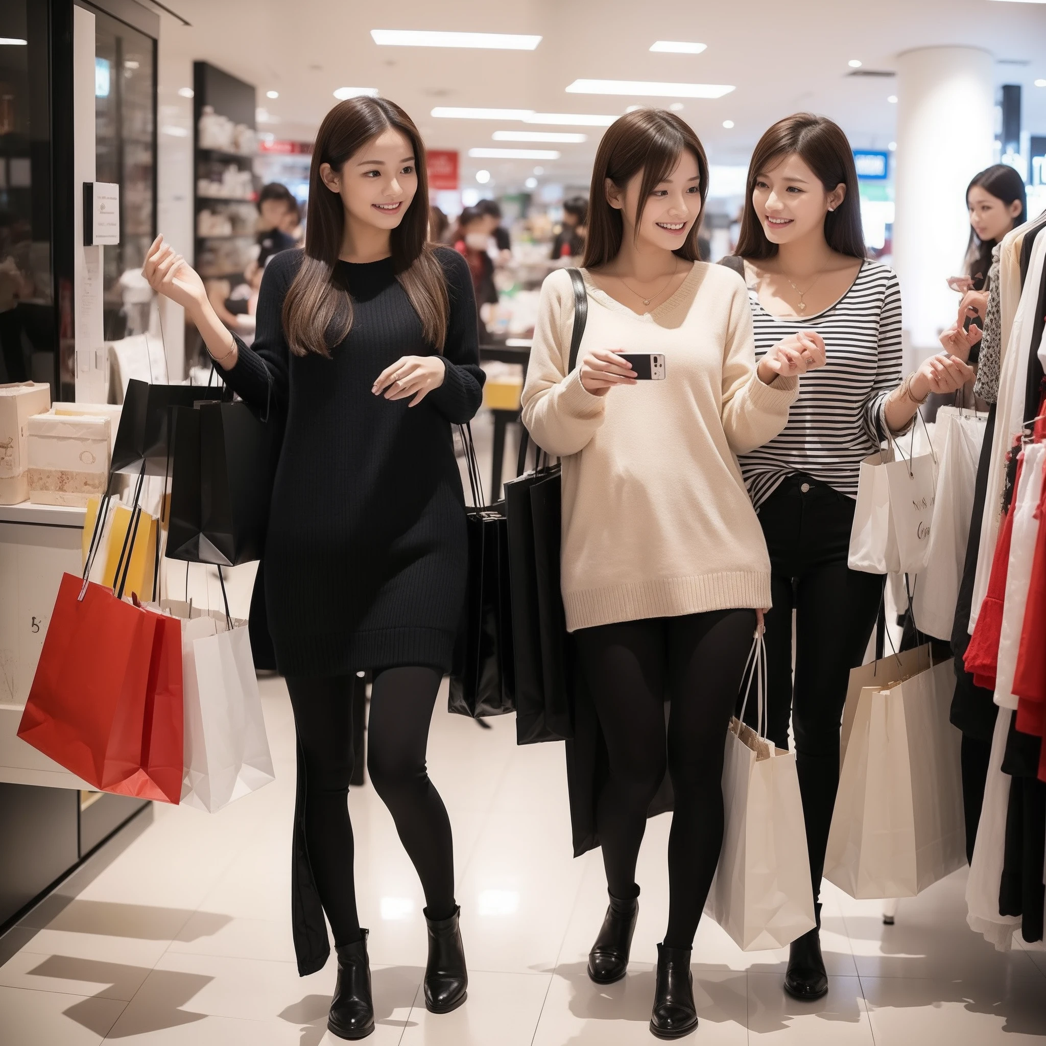 Cashless Payment Women Shopping