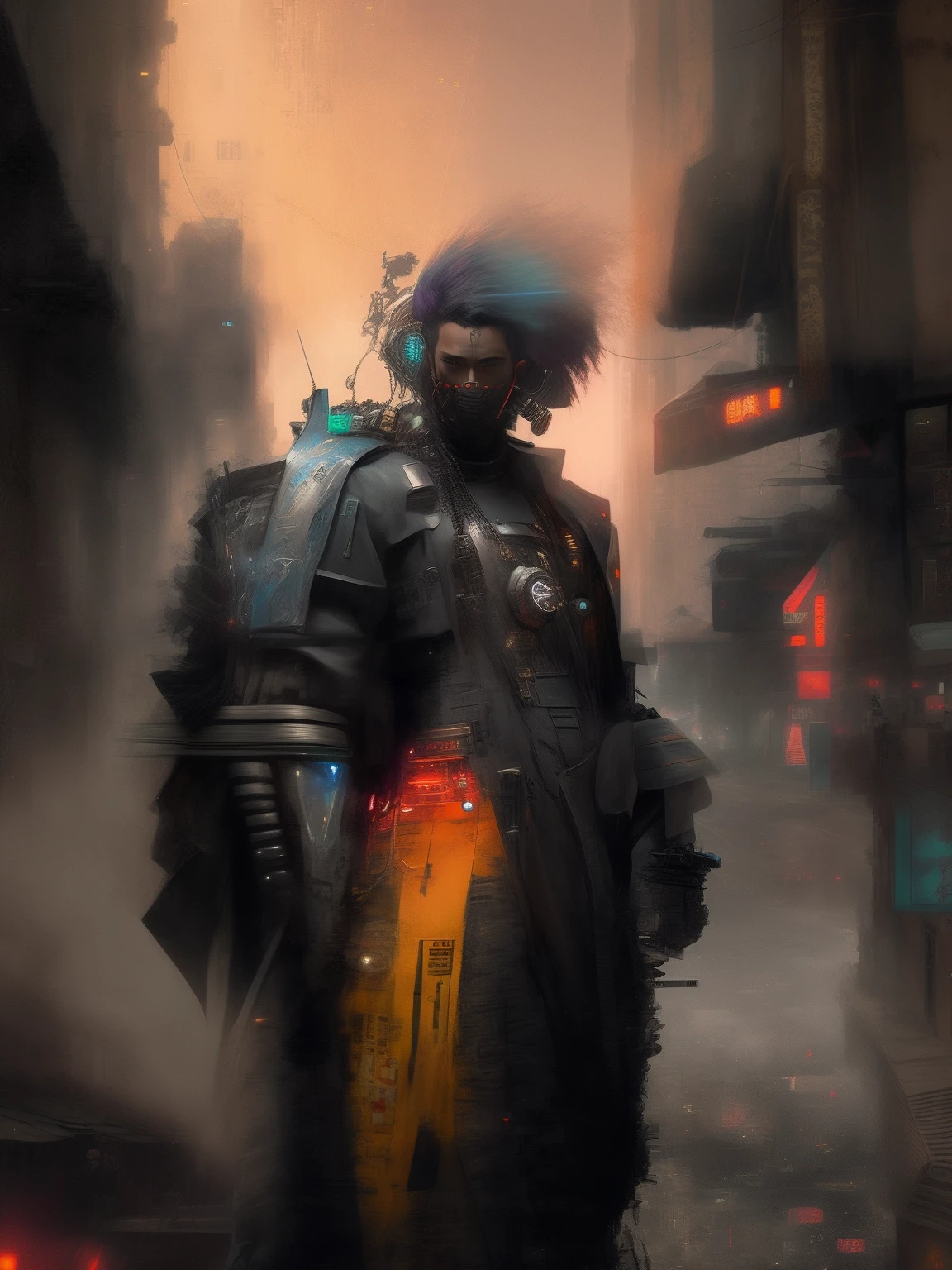 there is a man in a futuristic suit standing in a street, cyberpunk samurai, cyberpunk knight, very beautiful cyberpunk samurai, portrait of a cyberpunk samurai, fashionable cyberpunk mechanoid, cyberpunk robot, advanced digital cyberpunk art, cyberpunk cyborg, deep cyberpunk mechanoid, cyberpunk soldier, cyberpunk suit, cyberpunk mechanoid, cyberpunk armor, cyberpunk character art, cyberpunk dark fantasy art