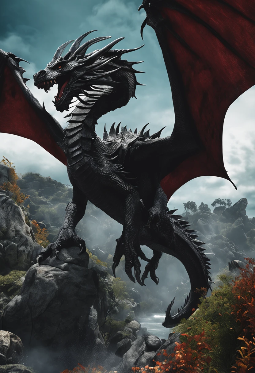 Below the black dragon is the white dragon