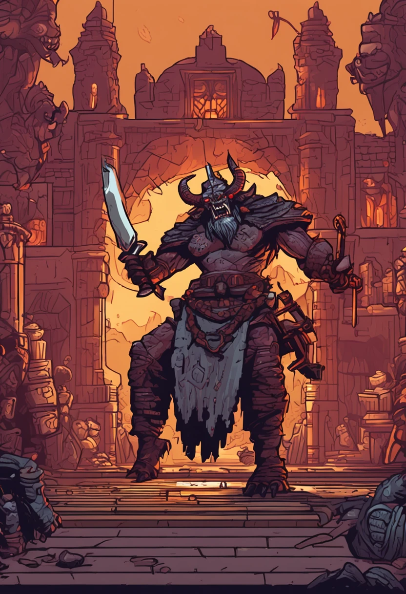 The demon king wielding his sword in the carriage,Pixel-style game material