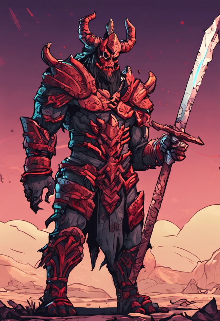 The demon king wielding his sword in the carriage，Pixel-style game material