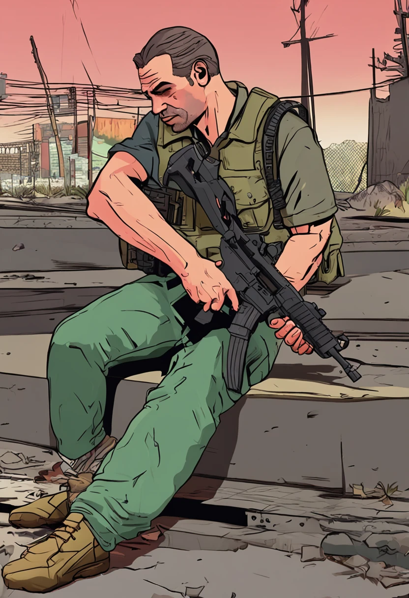 Create a GTA 5 character with a rifle in hand