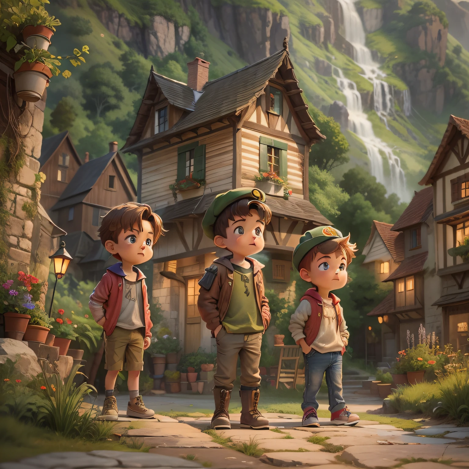 n a quaint village nestled at the foot of towering mountains, lived three inseparable friends – Liam, Ethan, and Oliver